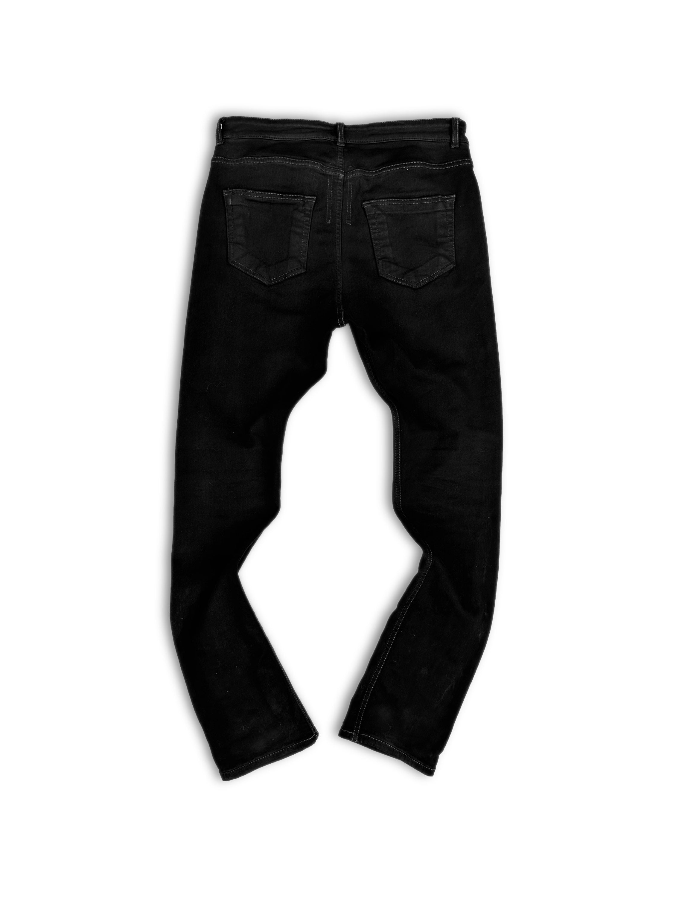 Rick Owens DRKSHDW Black ‘Detroit’ Cut Waxed Denim