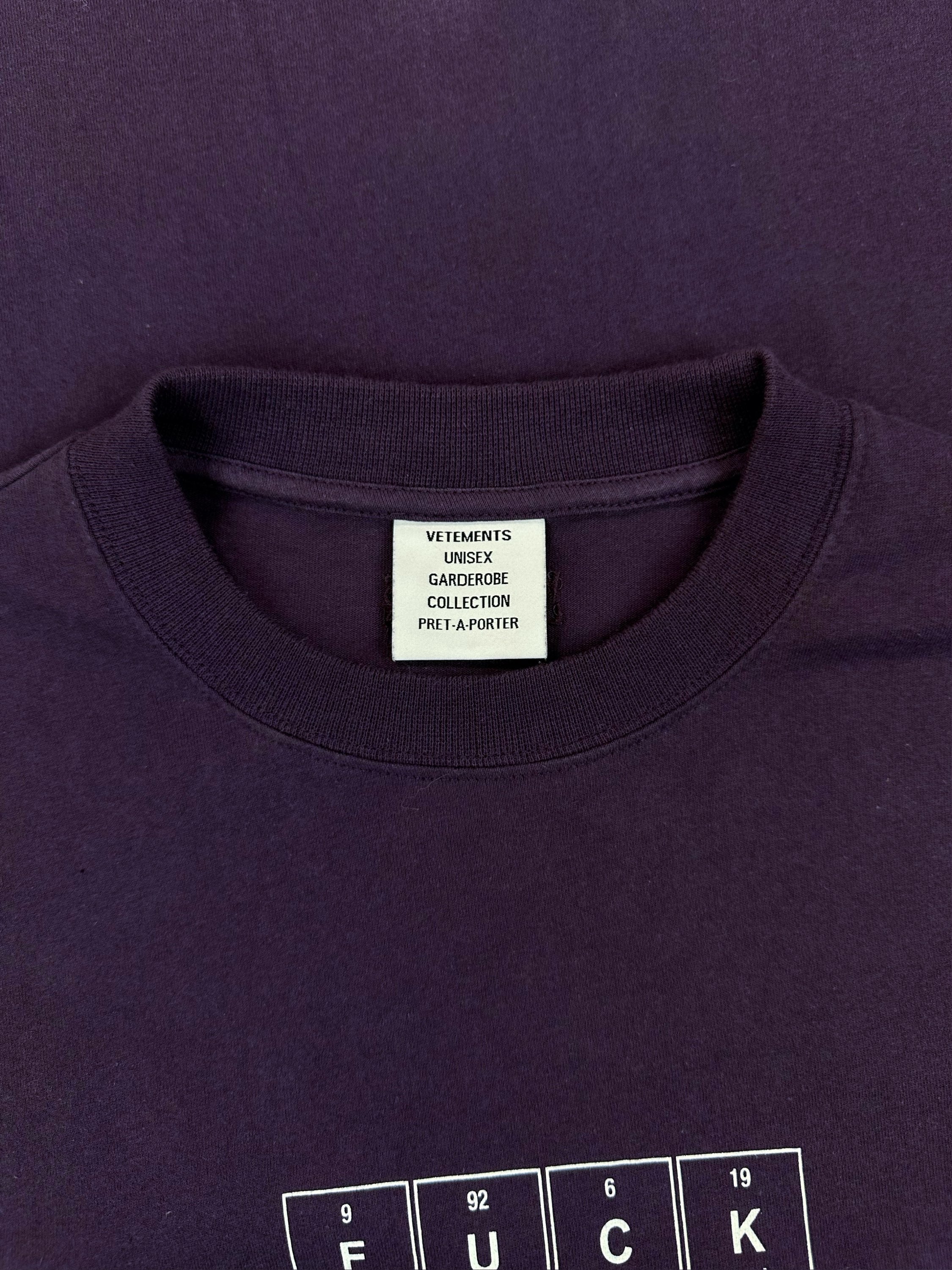 Vetements ‘Fuck’ Periodic Table Graphic Purple T-Shirt