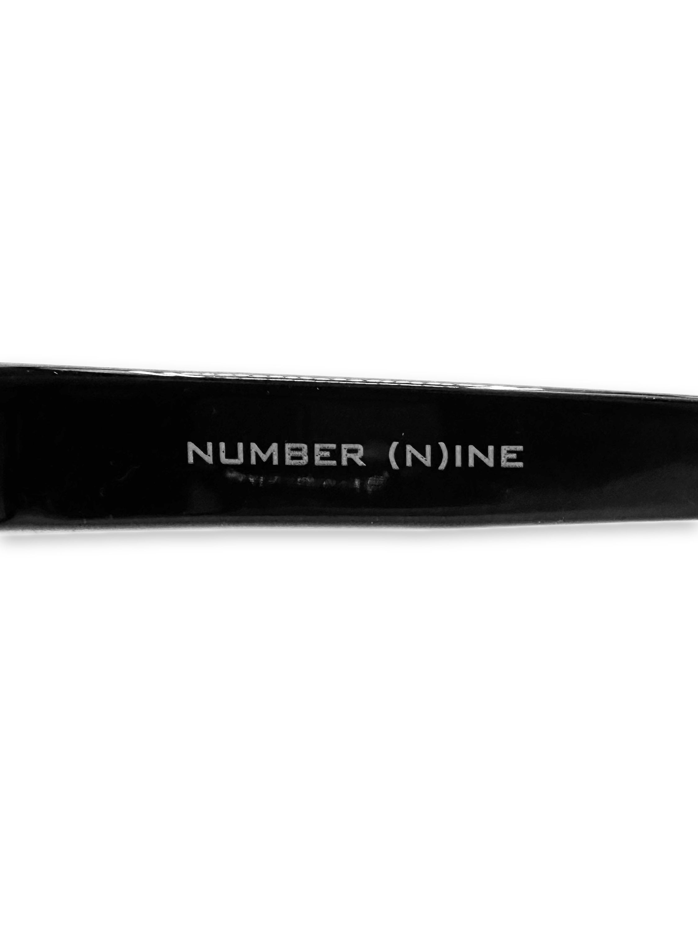 Number (N)ine Green Tint Boxy Frame Black Sunglasses
