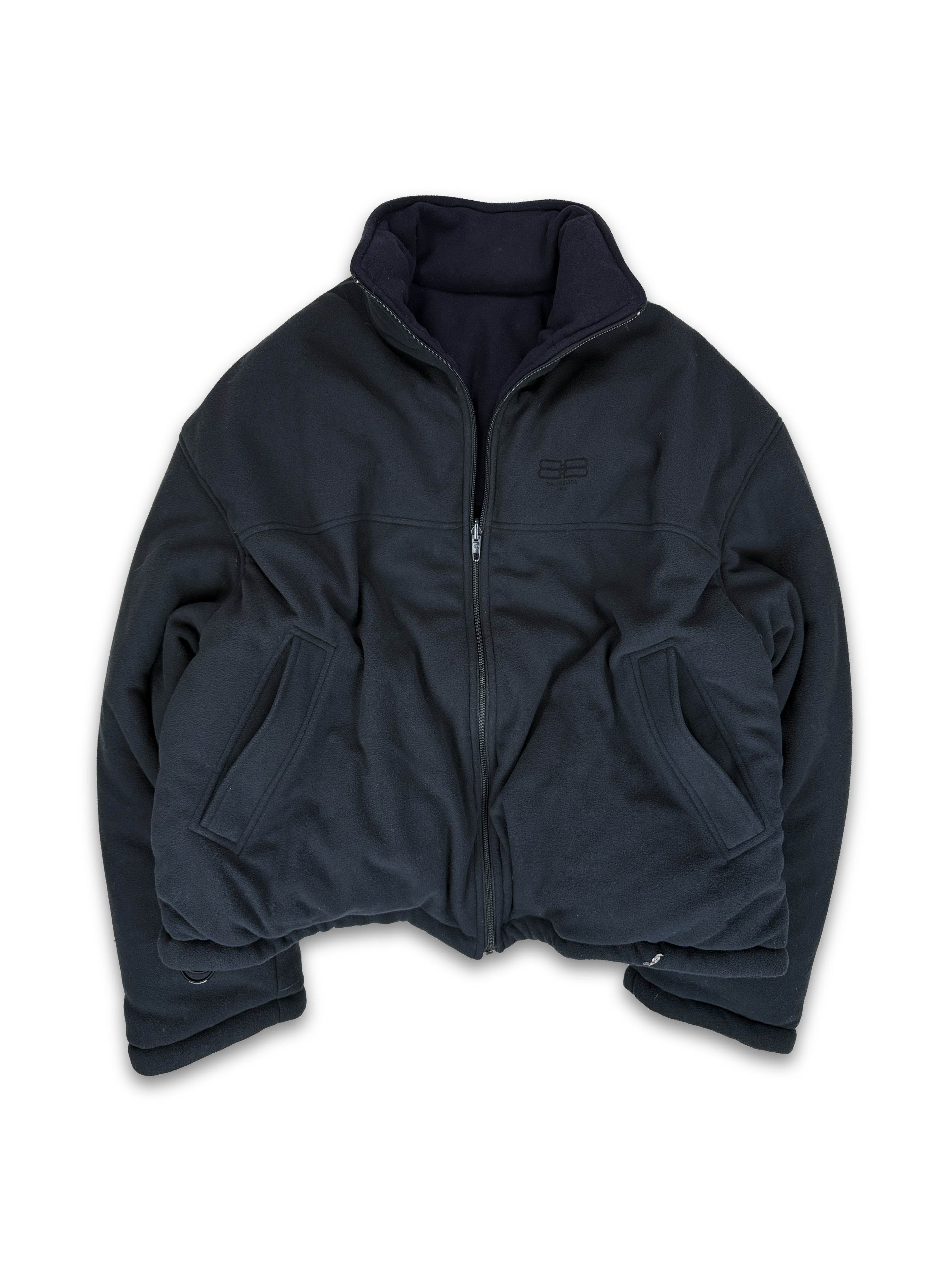 AW22 Balenciaga ‘B’ Logo Reversible Puffer Oversized Fleece Jacket