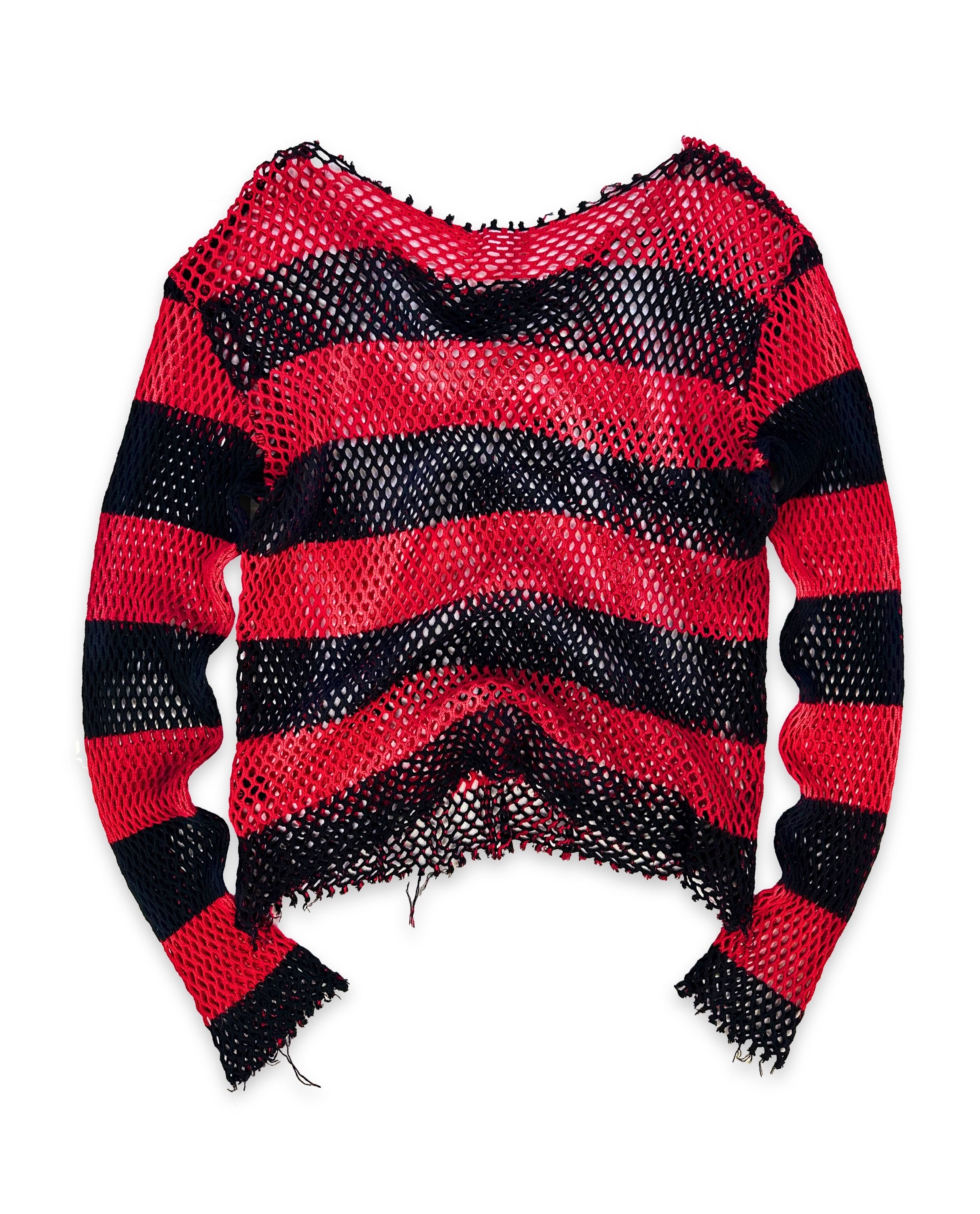 SS04 Number (N)ine ‘Dream Baby Dream’ Mesh Striped Long Sleeve