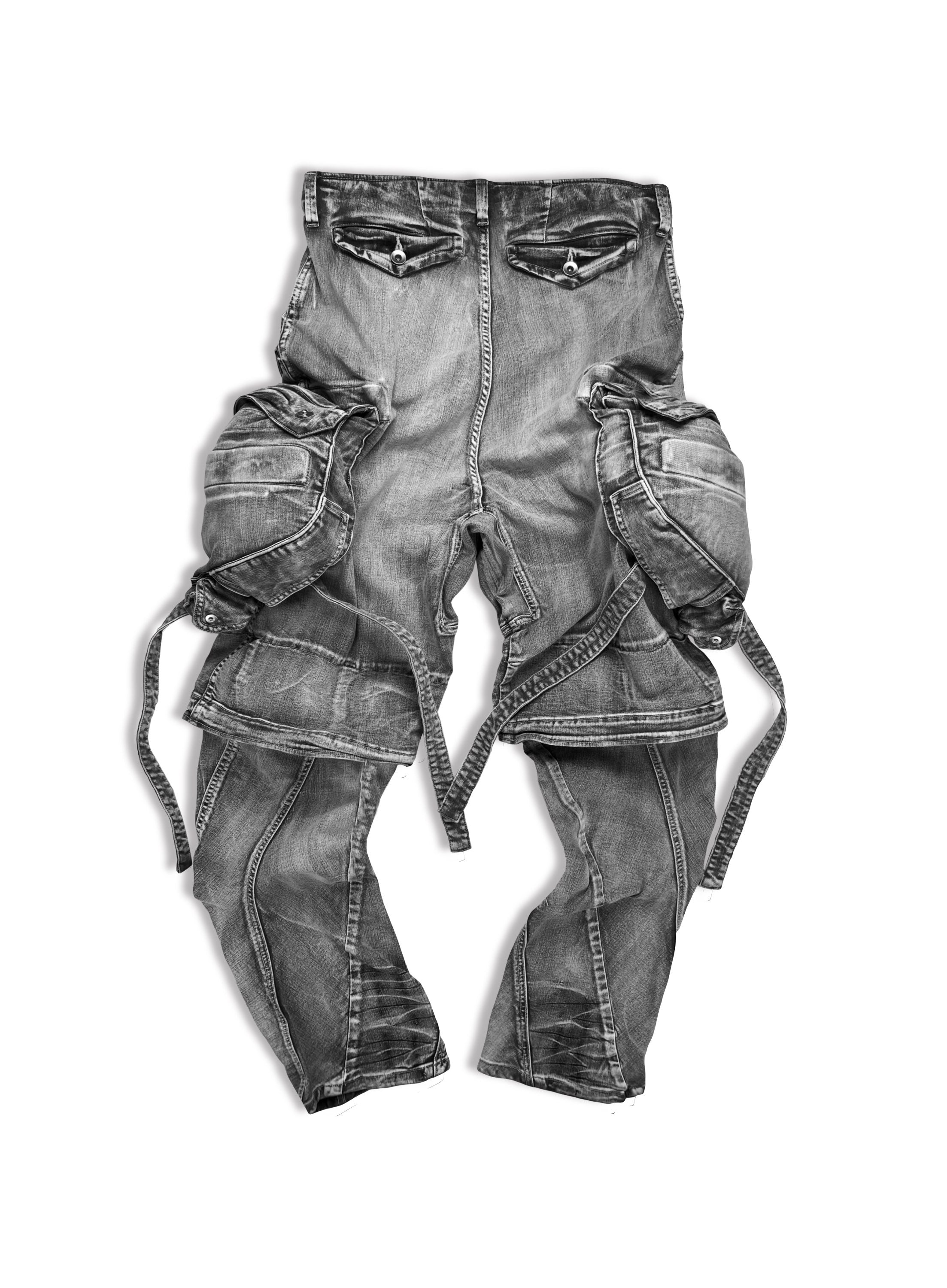 FW22 Julius ‘Gas Mask’ Bondage 3D Double Layered Cargo Denim