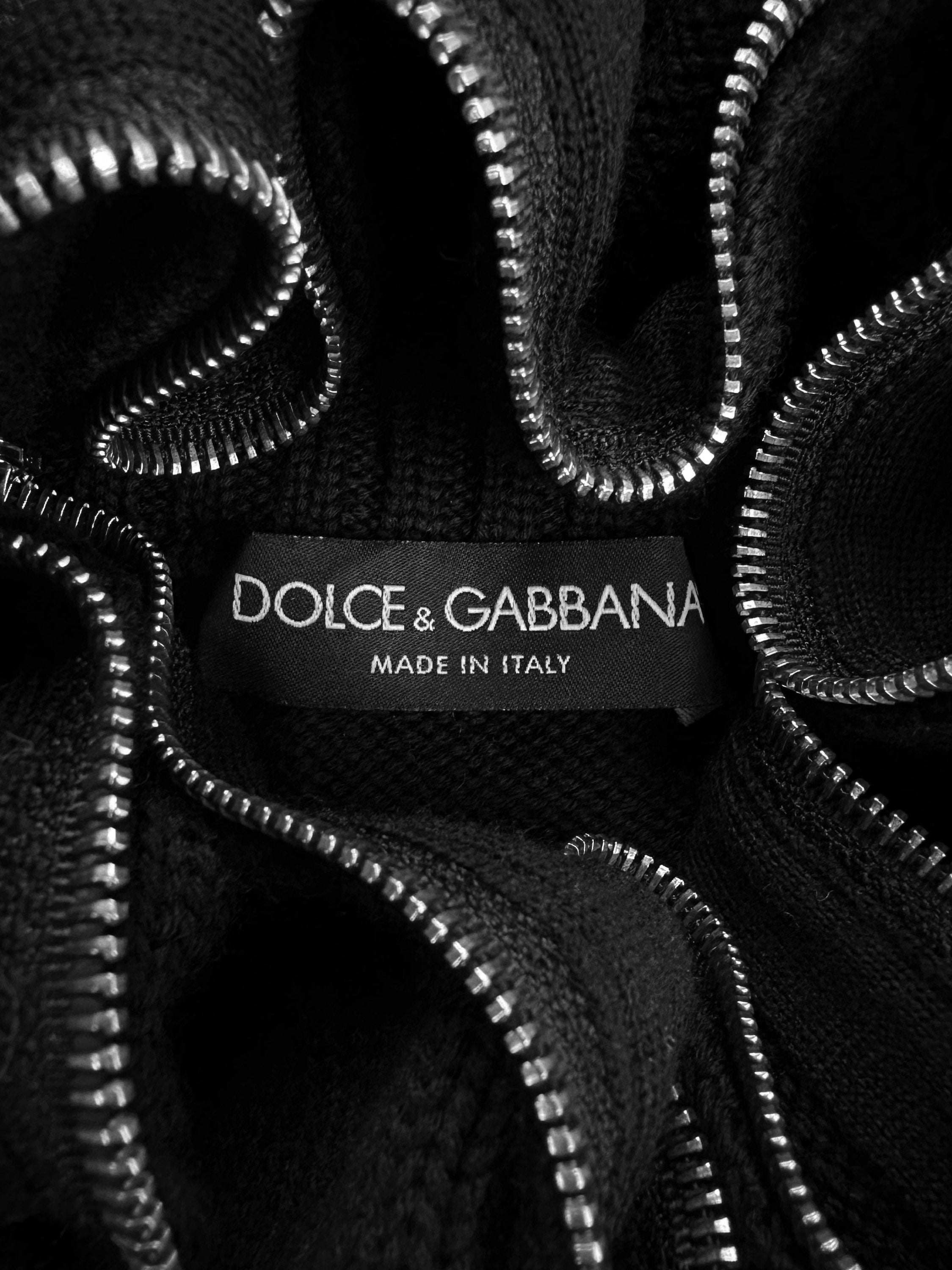 AW03 Dolce &amp; Gabbana ‘Spiral Zip’ Heavy Weave Knitted Turtleneck