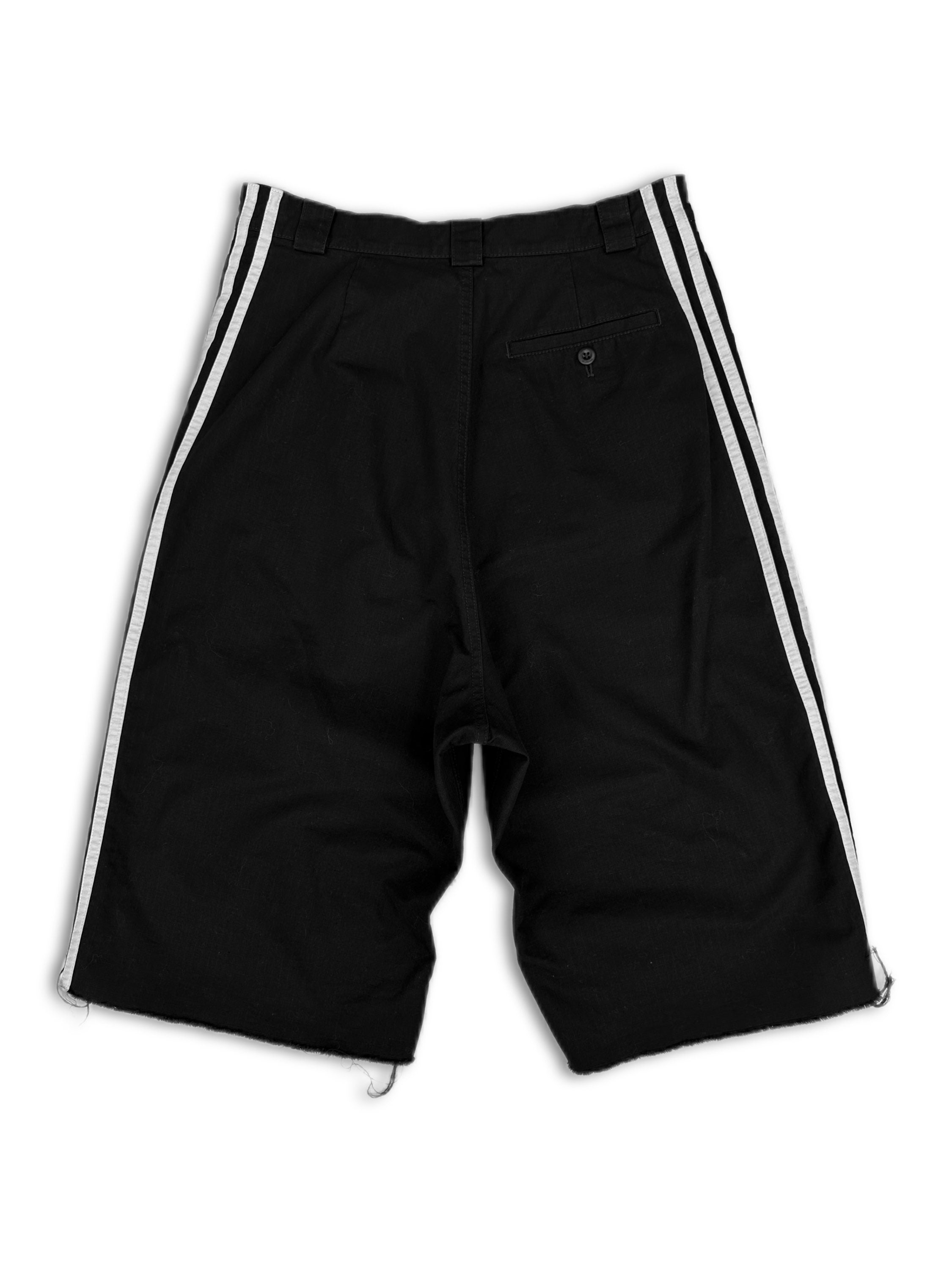 AW22 Balenciaga x Adidas Black ‘Three Stripe’ Distressed Shorts