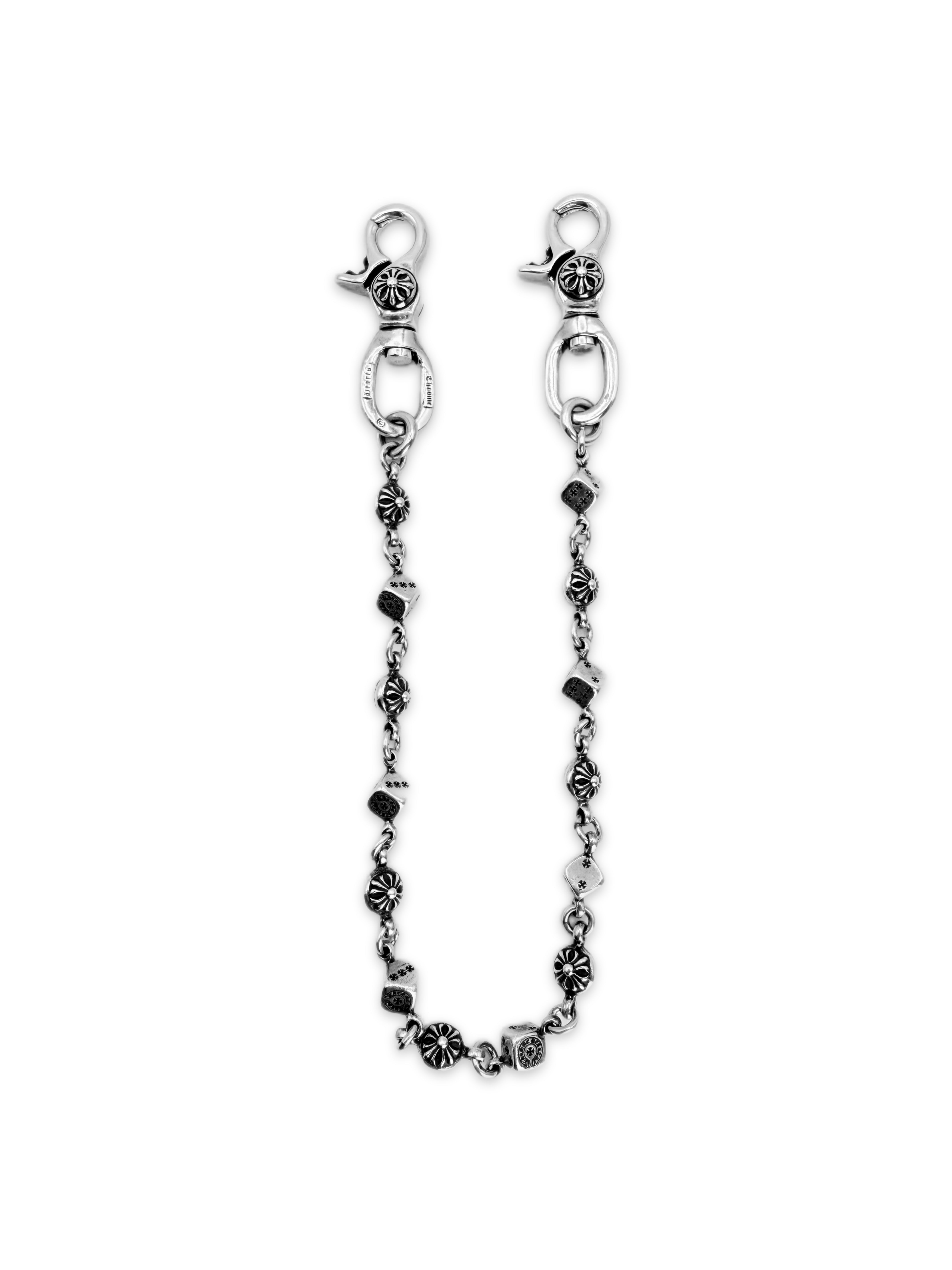 CHROME HEARTS 'DICE CROSS BALL' DOUBLE LOBSTER CLASP WALLET CHAIN