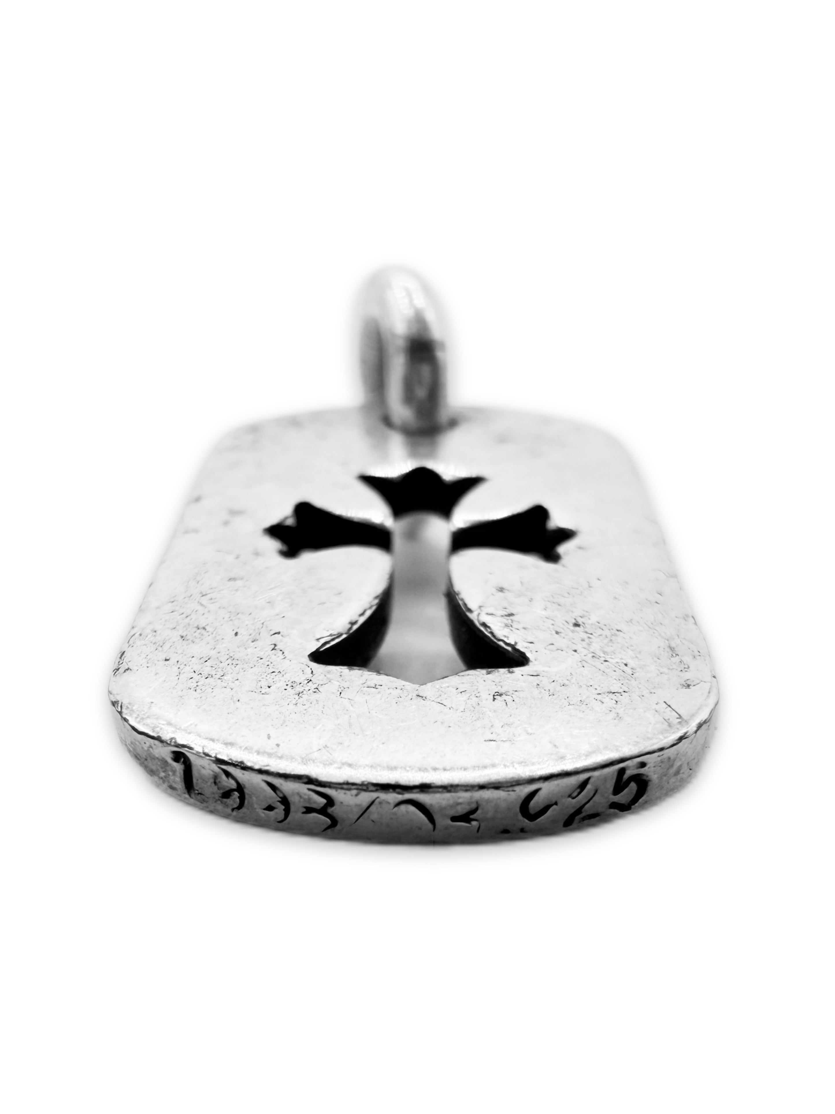 Chrome Hearts Cross Cut Out .925 Silver Dog Tag Pendant