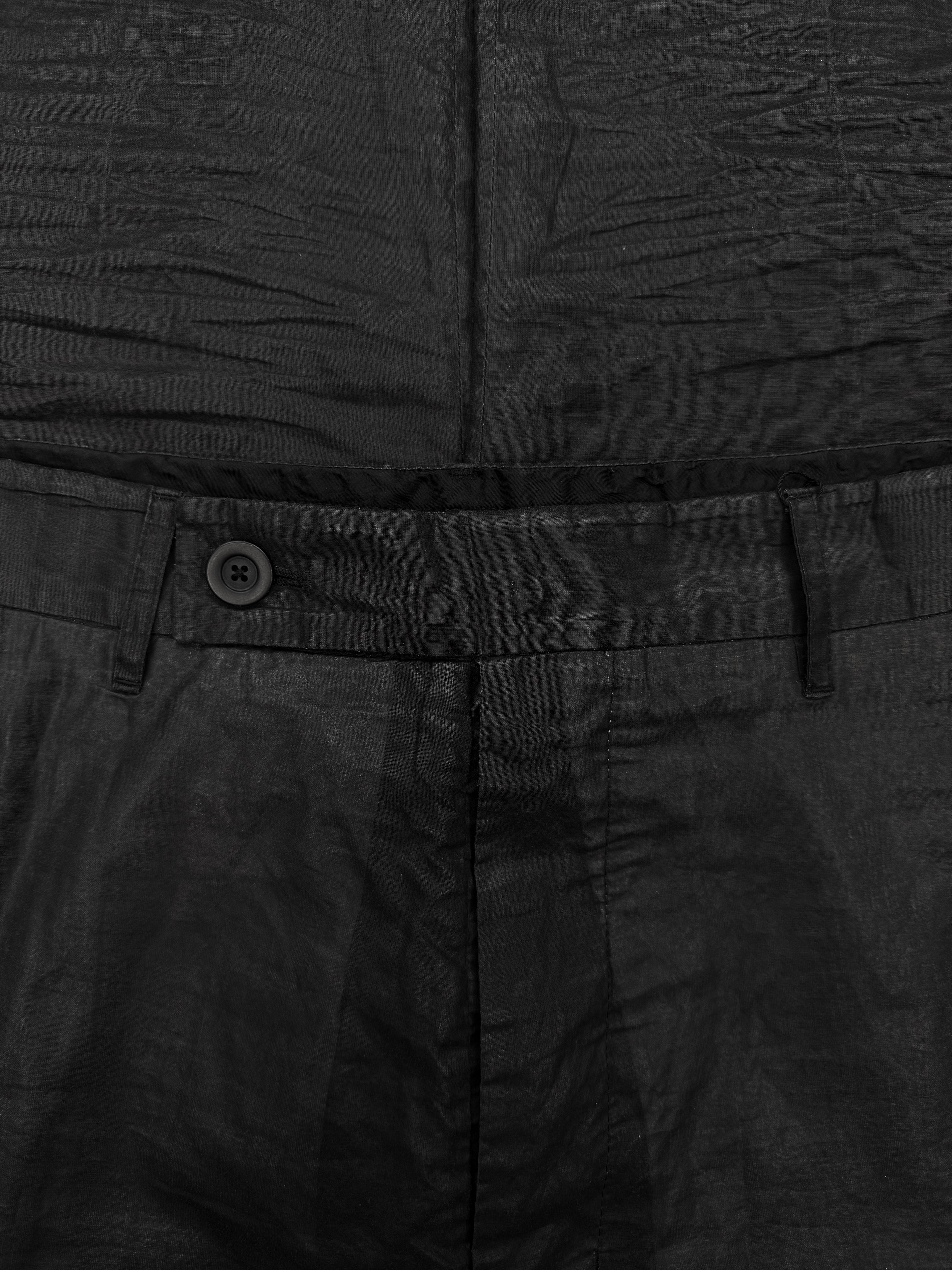 SS16 Rick Owens Waxed Light Weight Panelled Pants