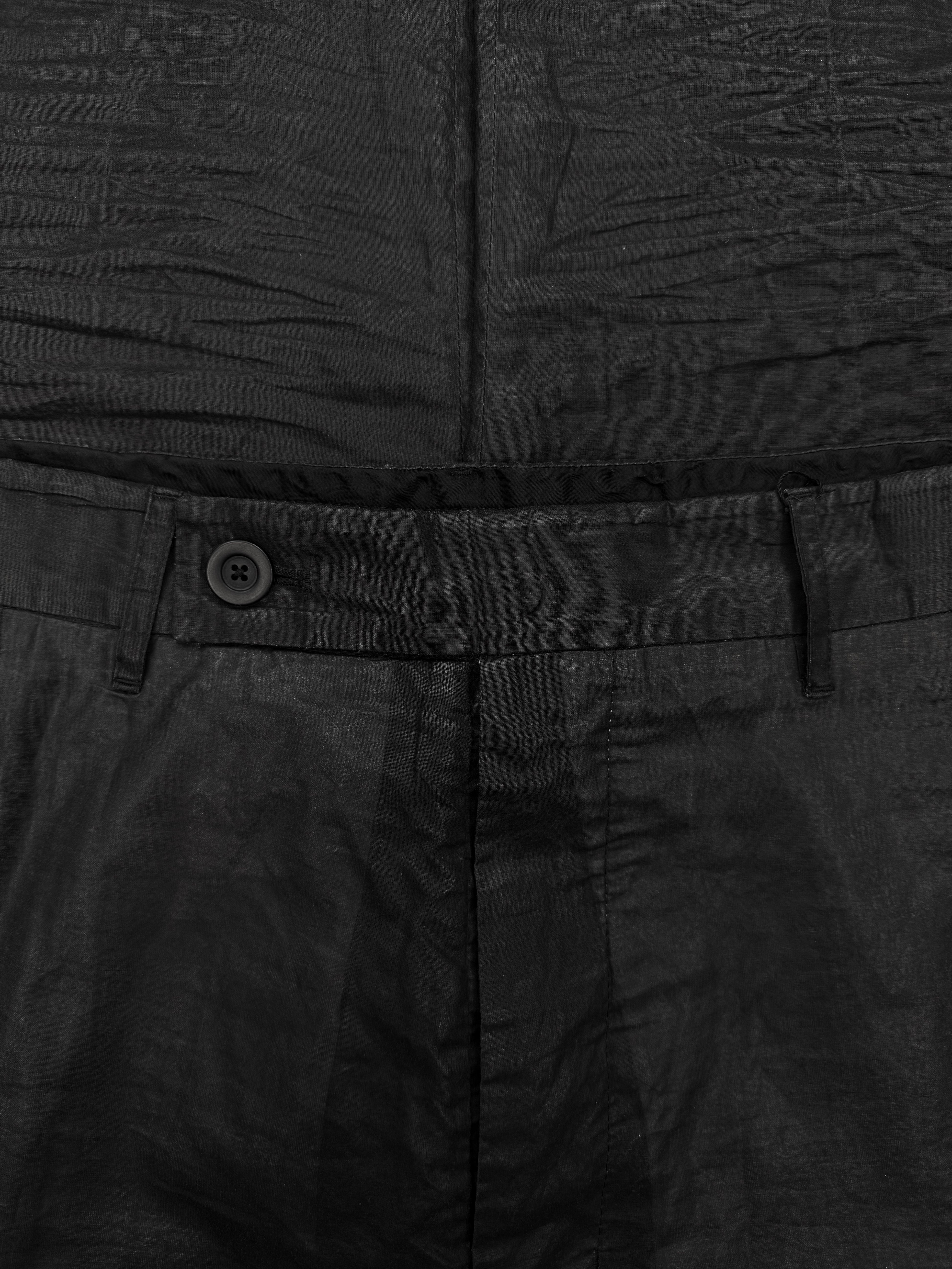 SS16 Rick Owens Waxed Light Weight Panelled Pants