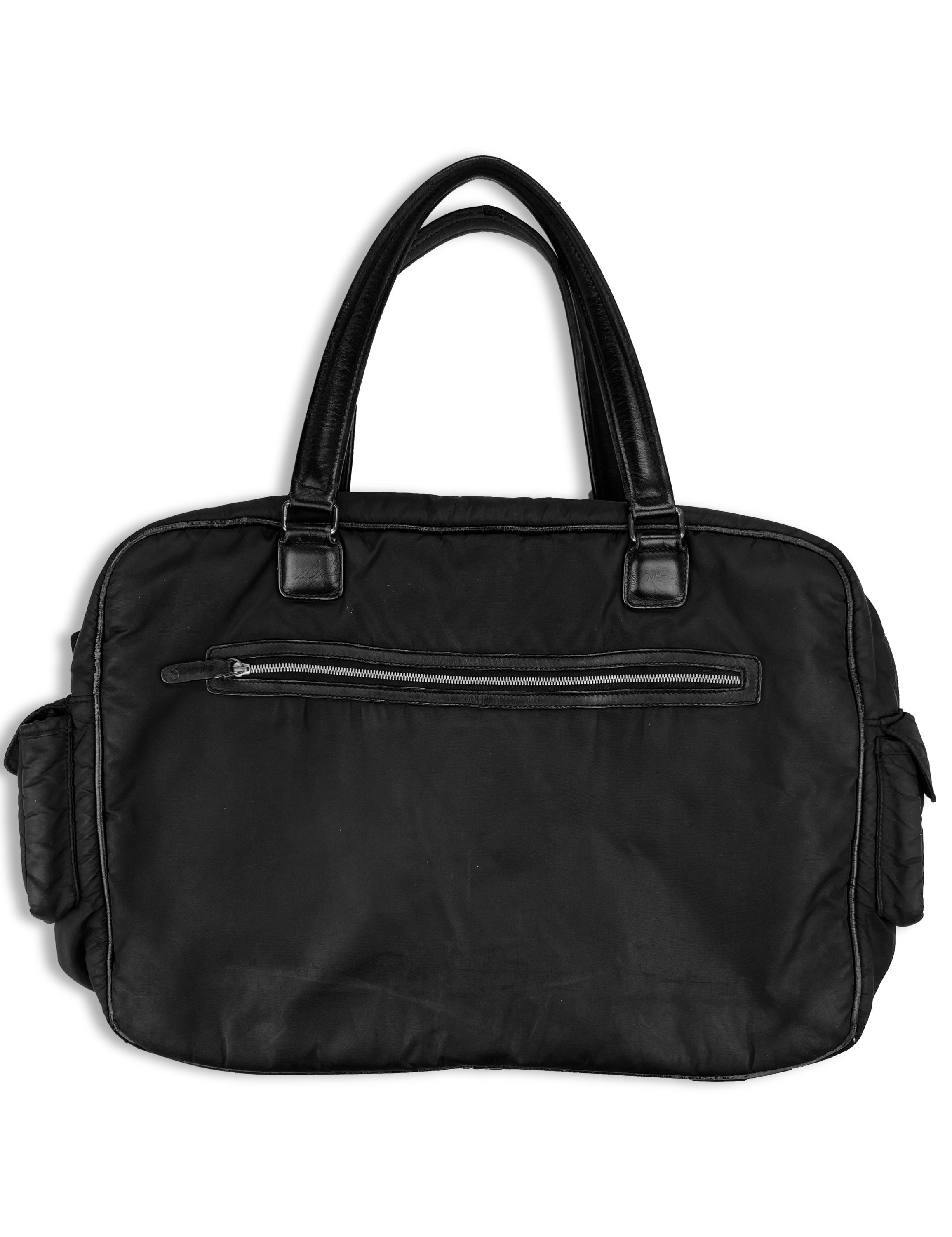 2005 Y-3 Black Nylon 3D Cargo Pocket Metallic Hand Bag