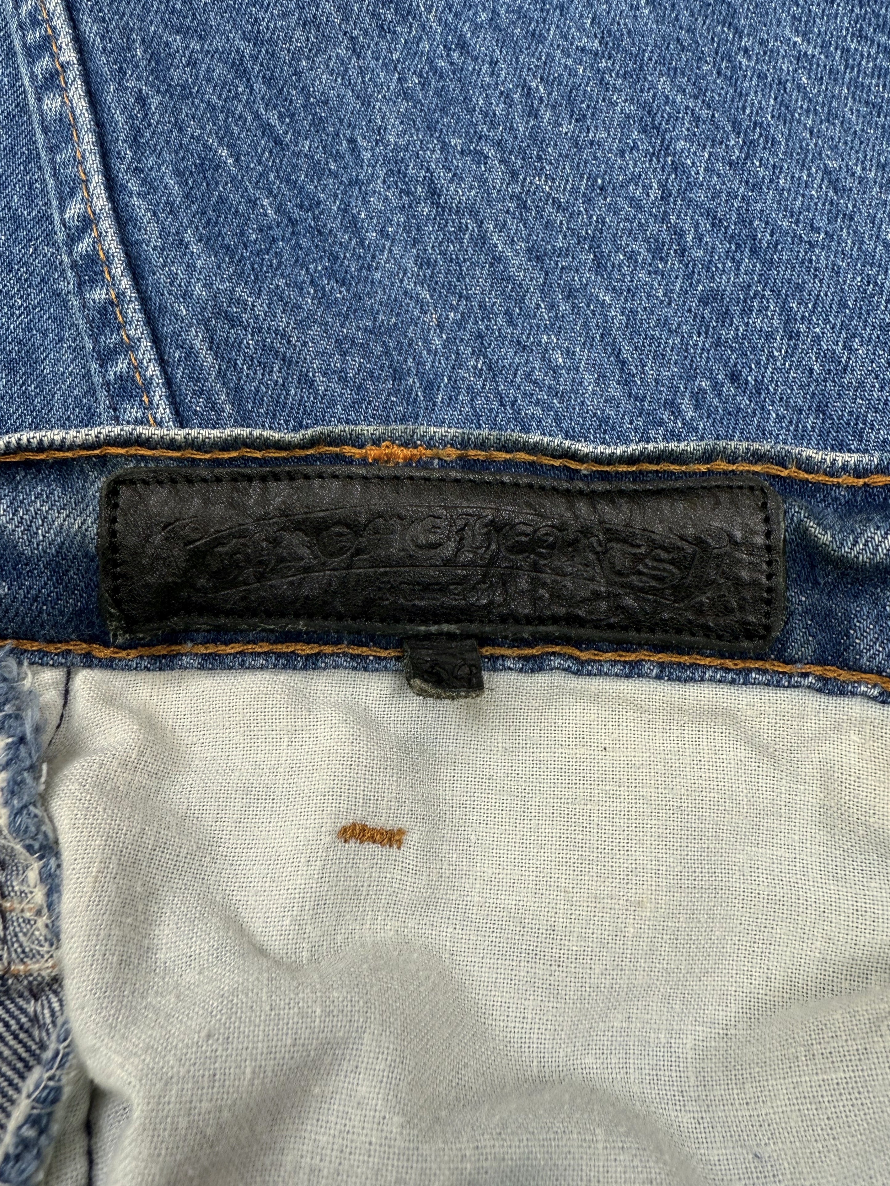 Chrome Hearts Levi’s 517 Orange 20 Cross Patch Light Wash Jeans