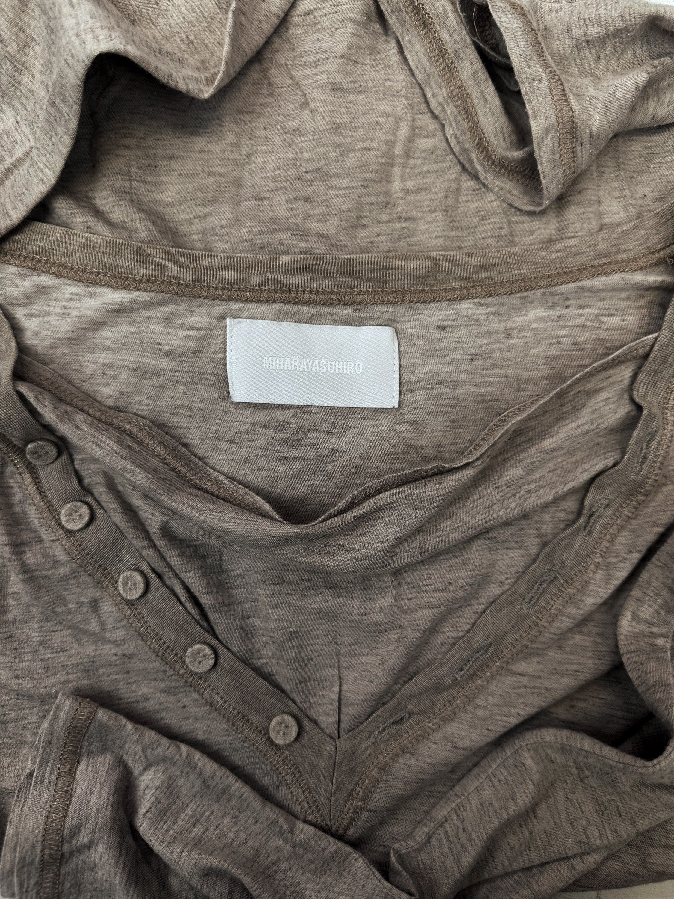 00s Mihara Yasuhiro ‘Double Collar’ Trompe L’Oeil Long Sleeve