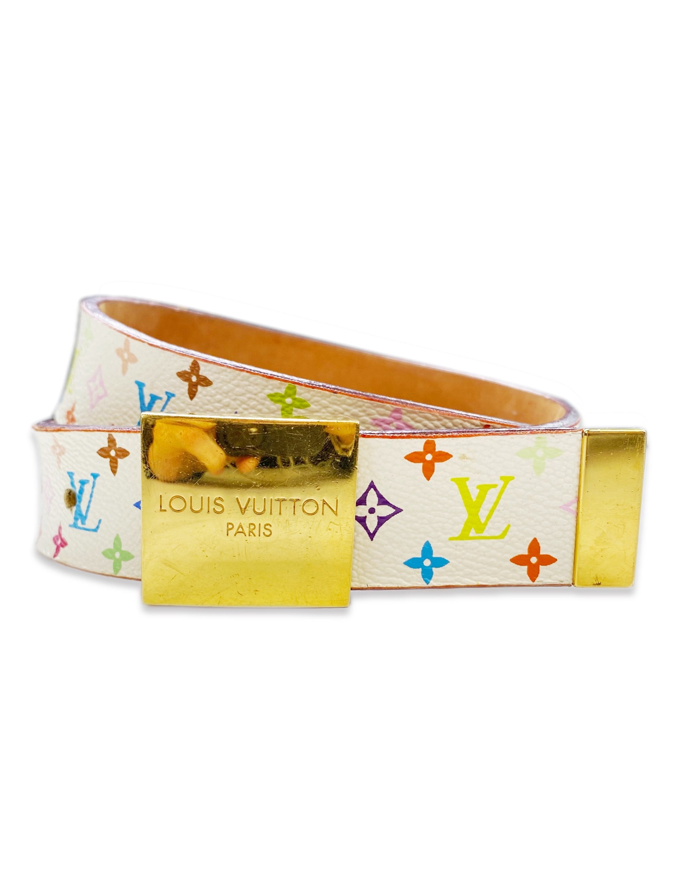 SS03 Louis Vuitton  x Takashi Murakami Rainbow Monogram Leather Belt