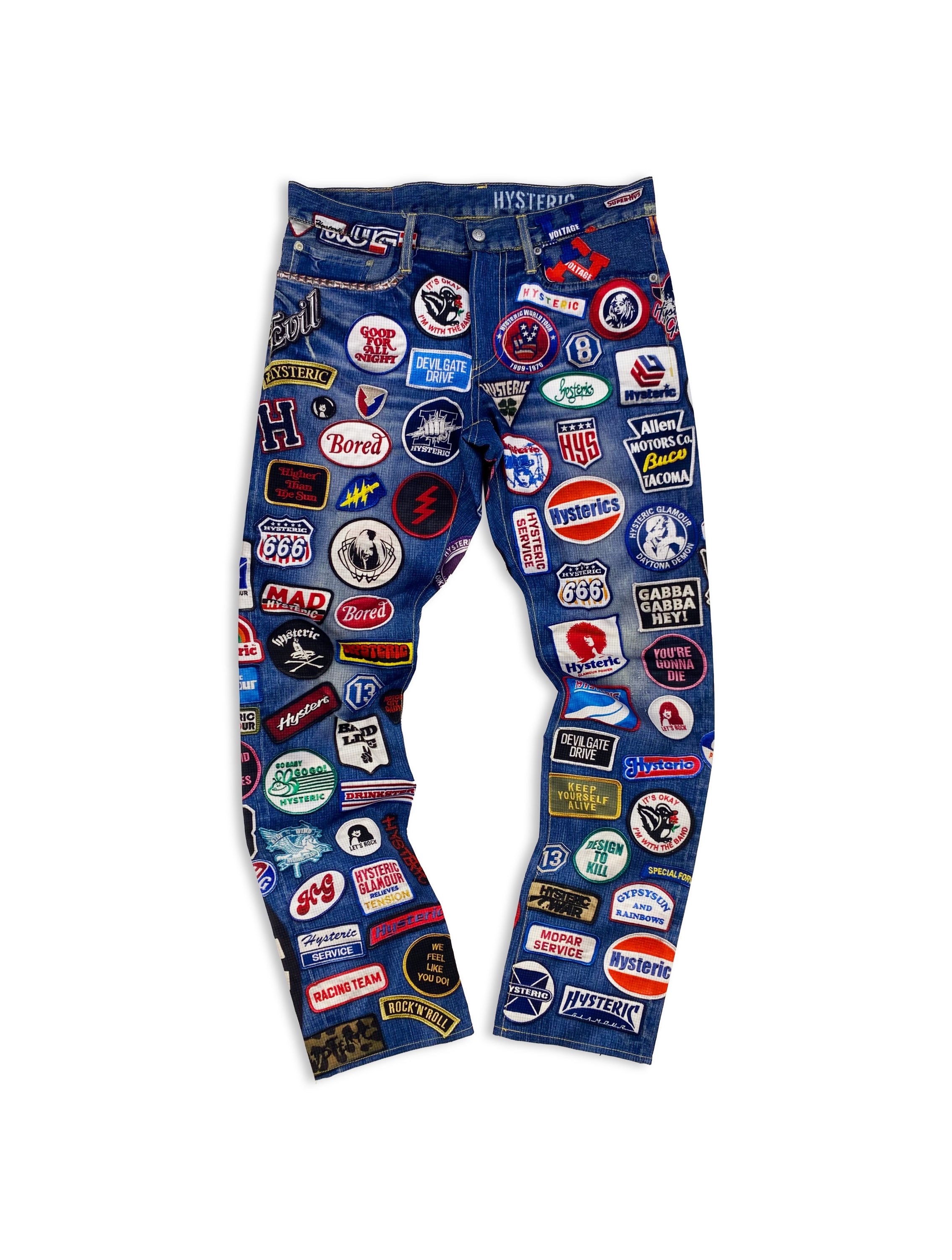 00s Hysteric Glamour ‘Trompe L’Oeil’ Patchwork Indigo Denim Bottoms