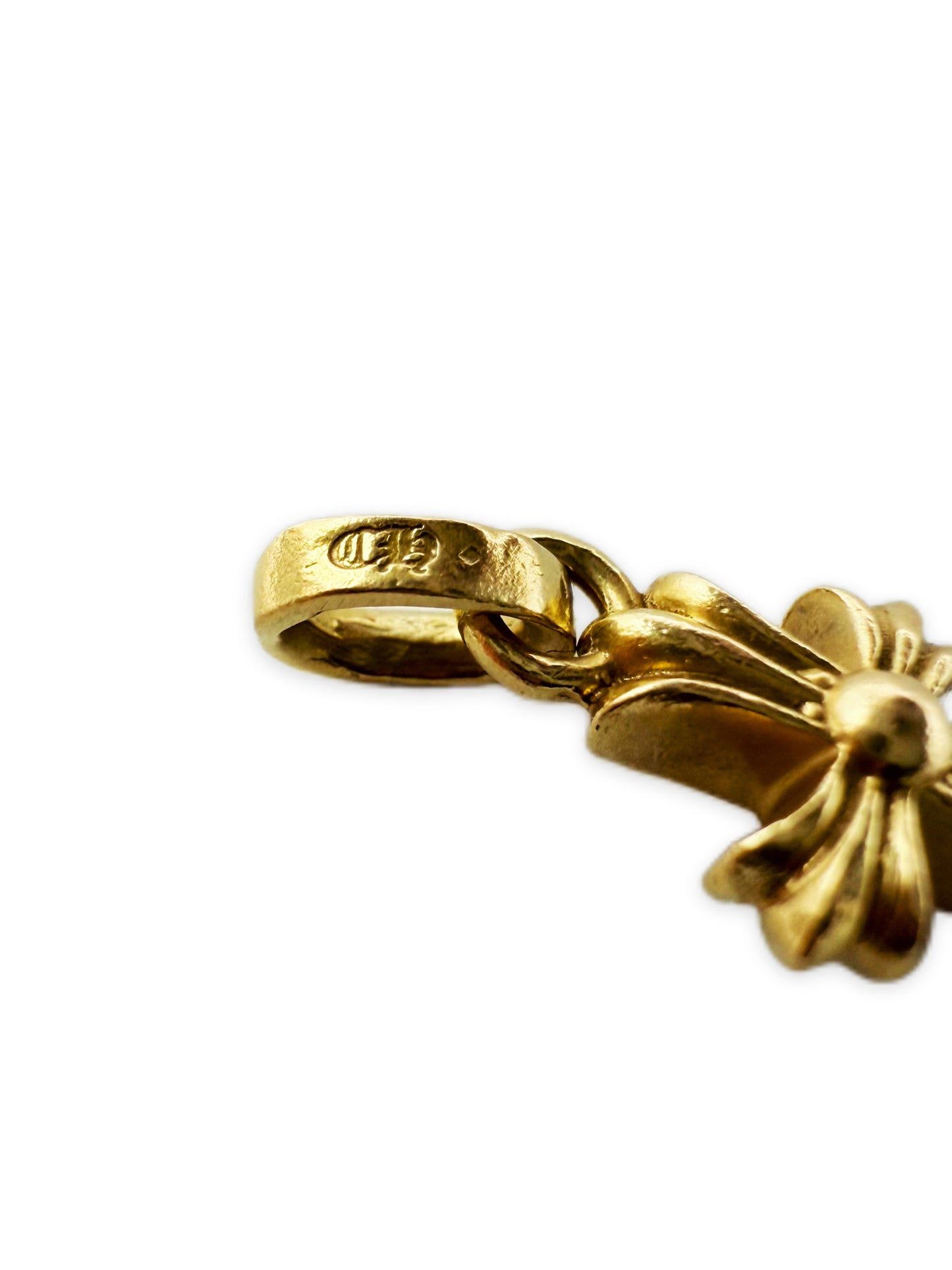 Chrome Hearts 22k Gold Baby Fat Cross Pendant