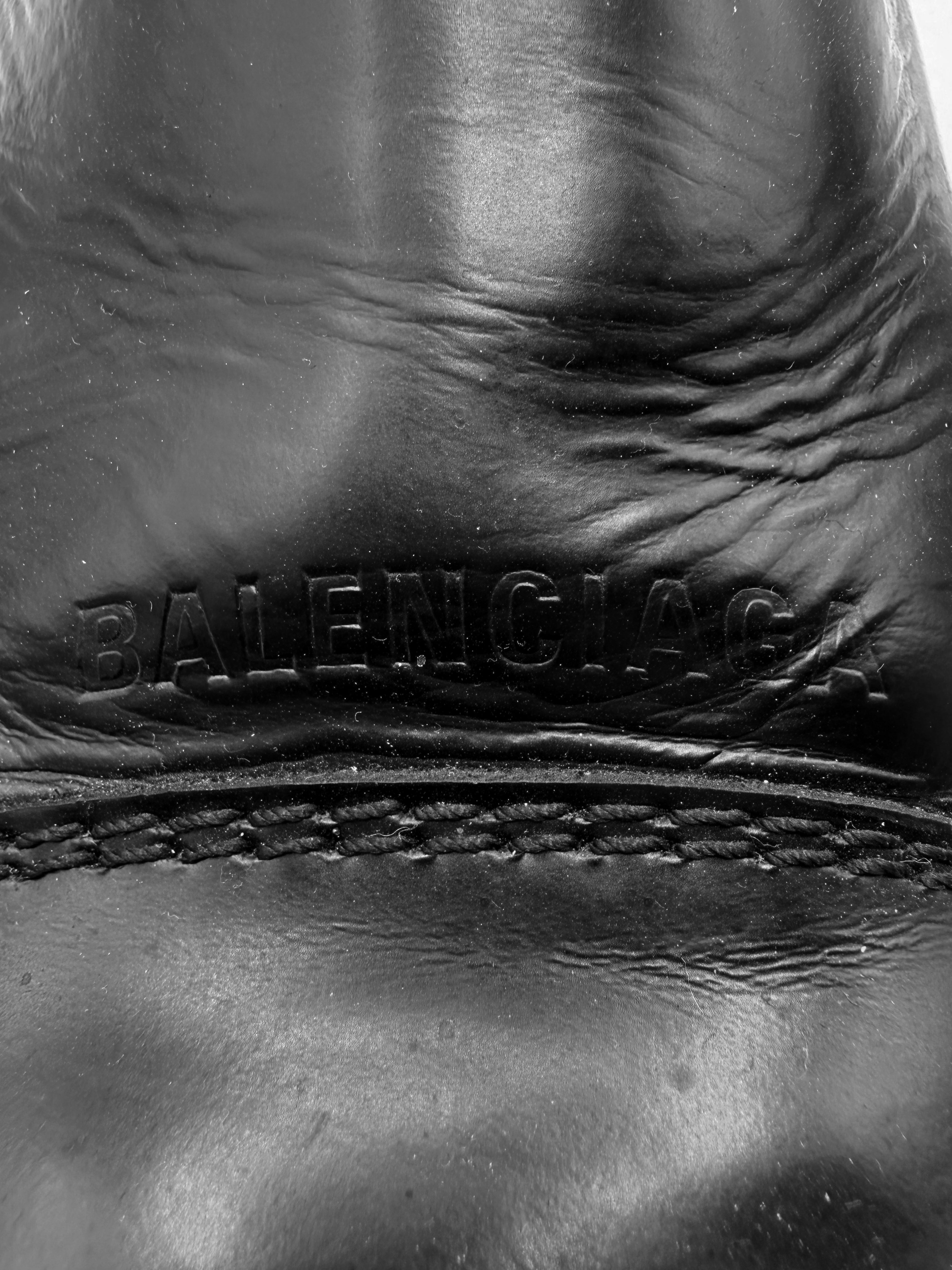 Balenciaga Tractor Chelsea Black Leather Hi-top Boots