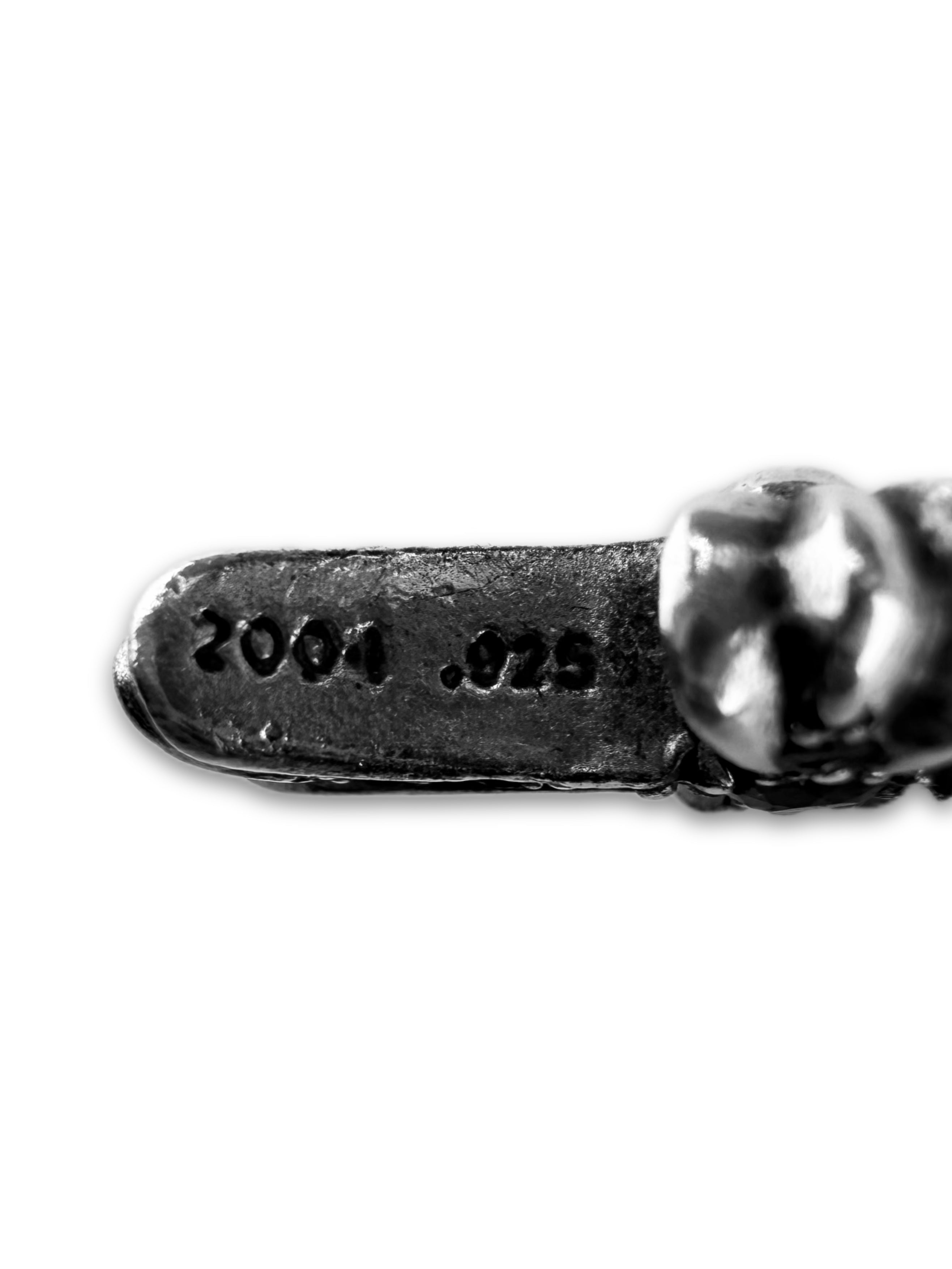 Chrome Hearts Blue Sapphire Pavé ‘Baby Fat’ Silver Cross Pendant