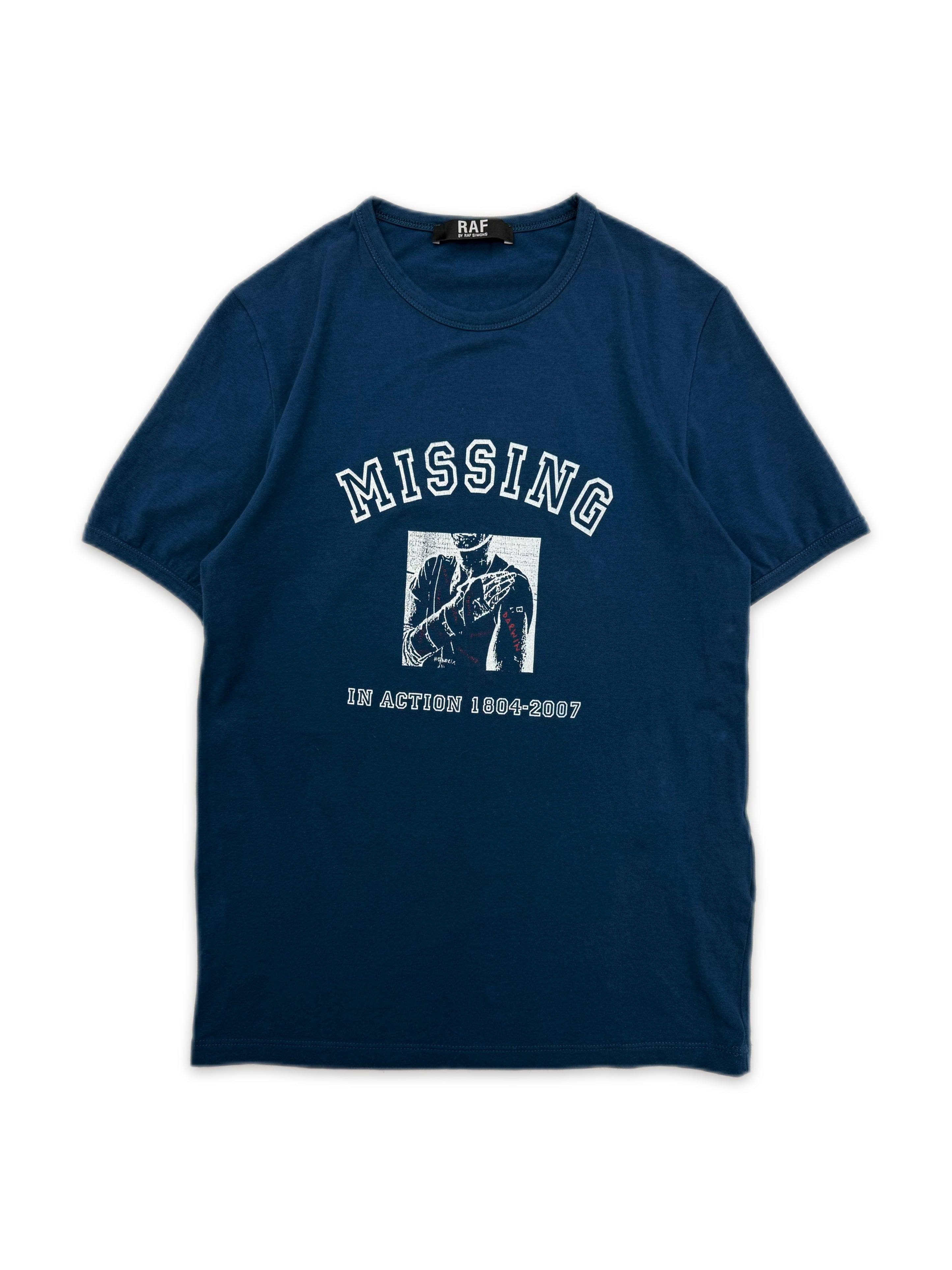 SS07 Raf by Raf Simons ‘Missing in Action’ Navy Blue Tank Top-Shirt
