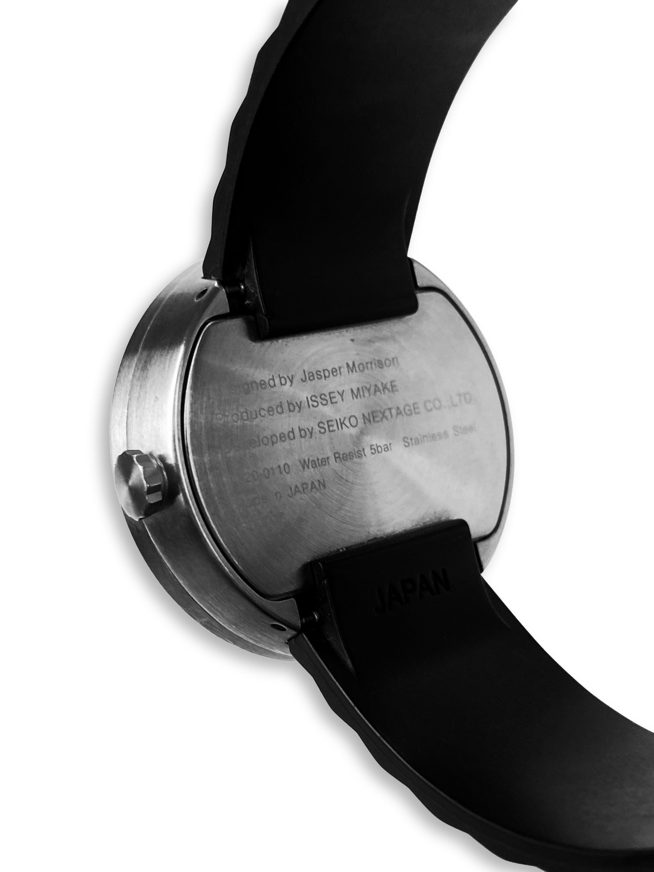 90s Issey Miyake by Jasper Morrison Silver Black Band Watch