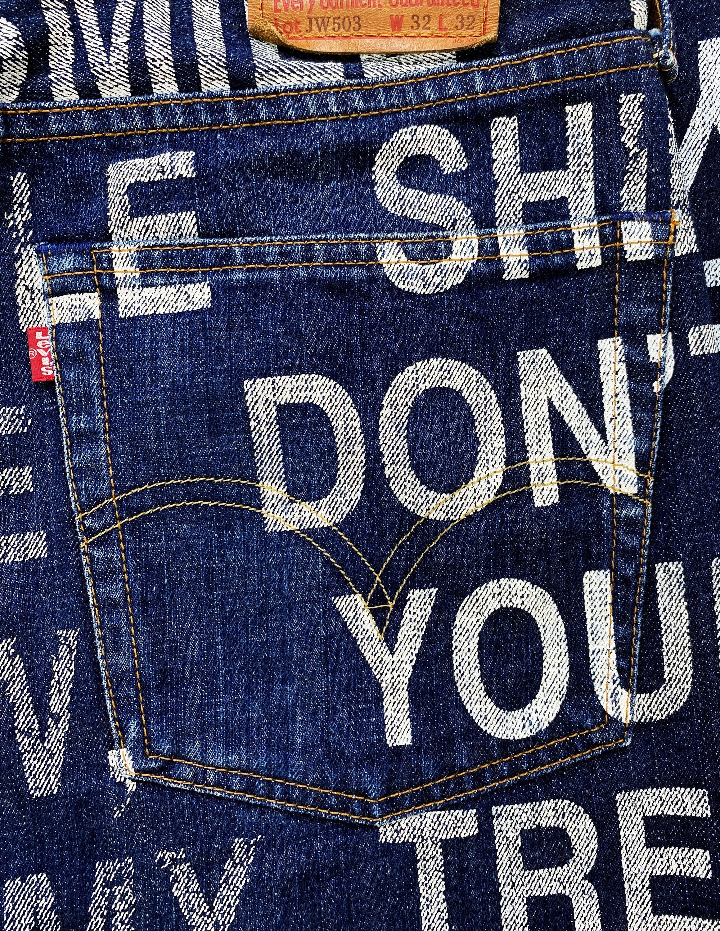 SS02 Junya Watanabe “Forever” Poem Indigo Full Print Denim