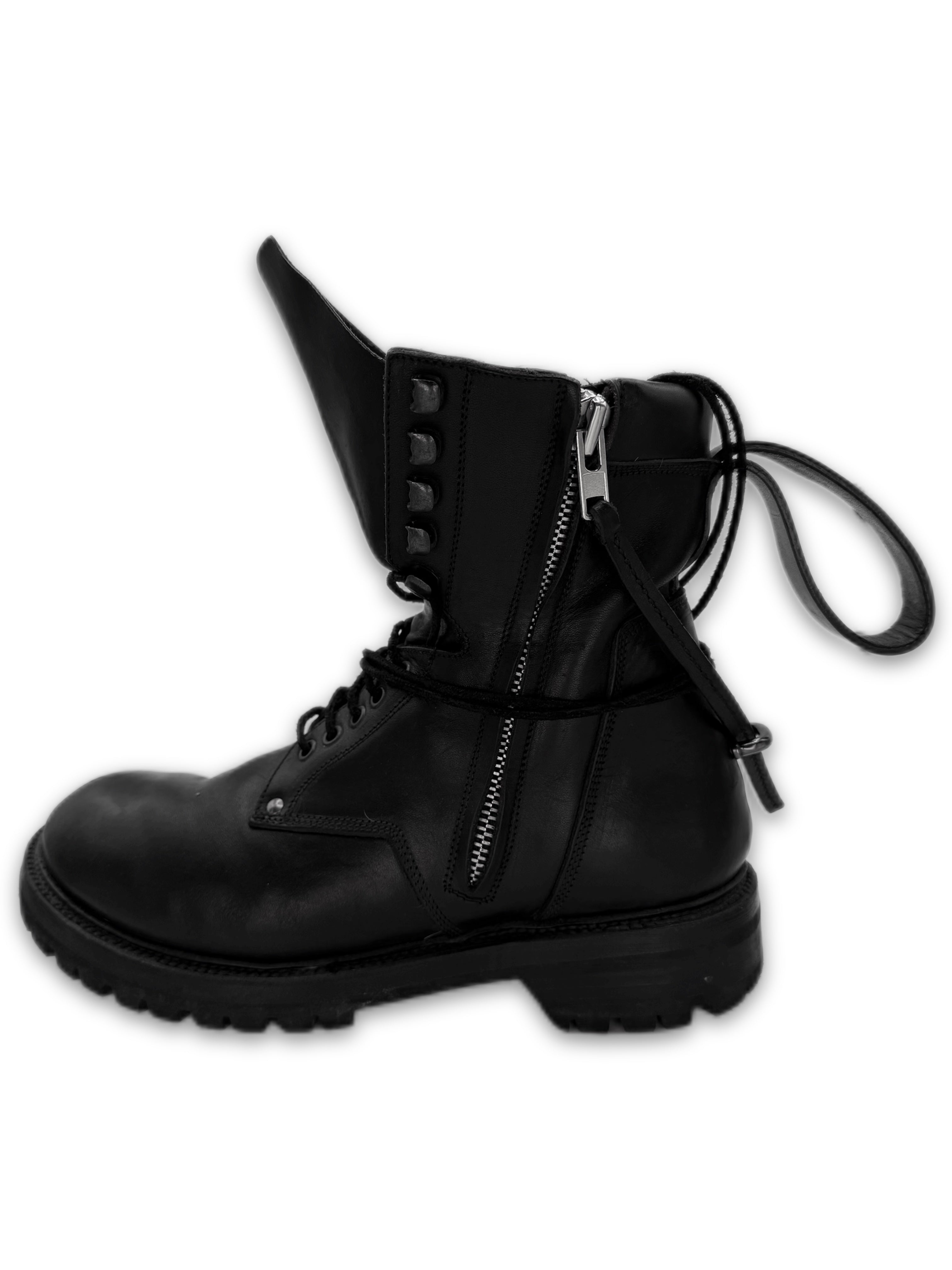 SS17 Rick Owens Cyclops Army Goodyear Black Combat Boots