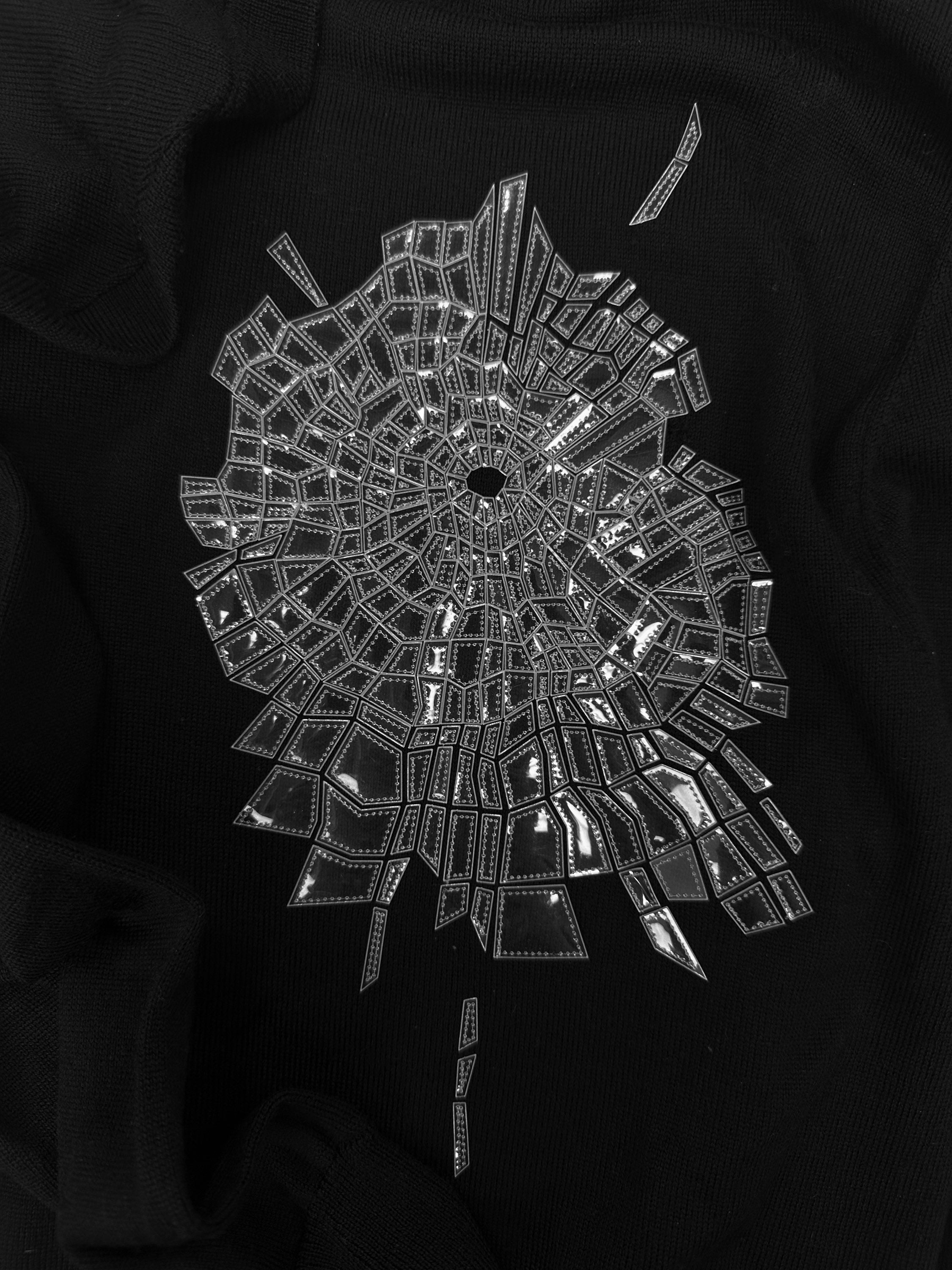 AW08 Dior Homme ‘Gunshot’ Shattered Glass Knitted Sweater