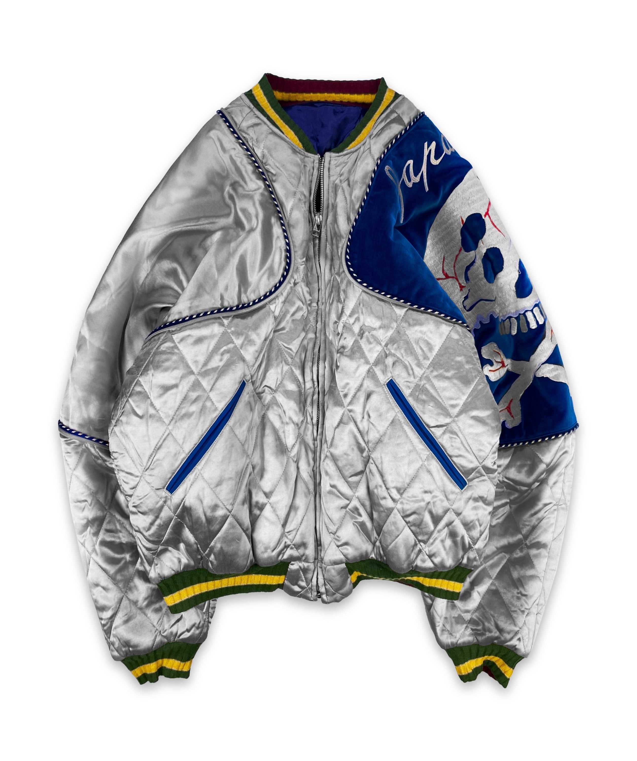 AW22 Kapital ‘Pillow’ Hybrid Quilted Skull Sukujan Bomber Jacket