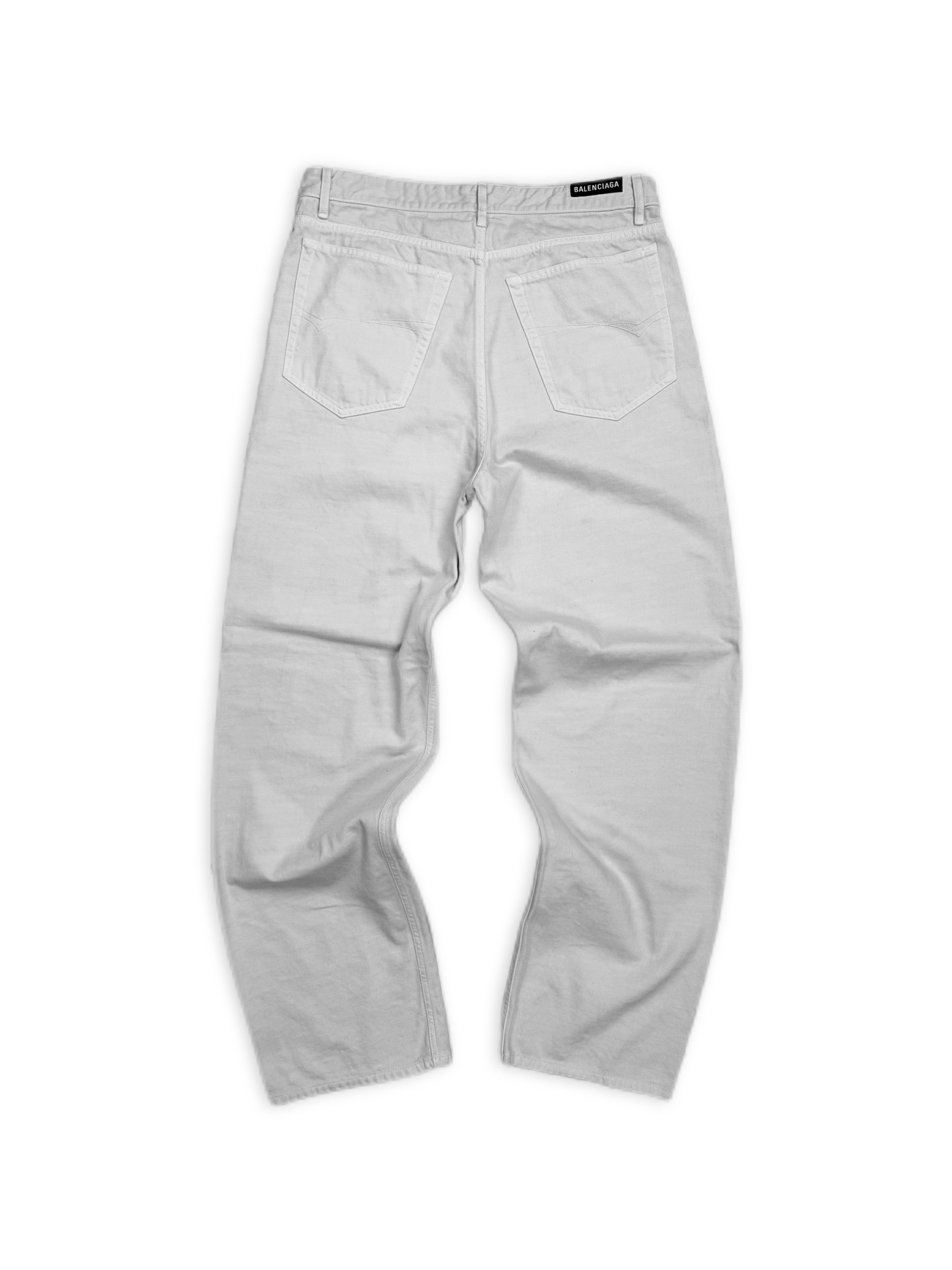SS22 Balenciaga White 5 Pocket Baggy Jeans