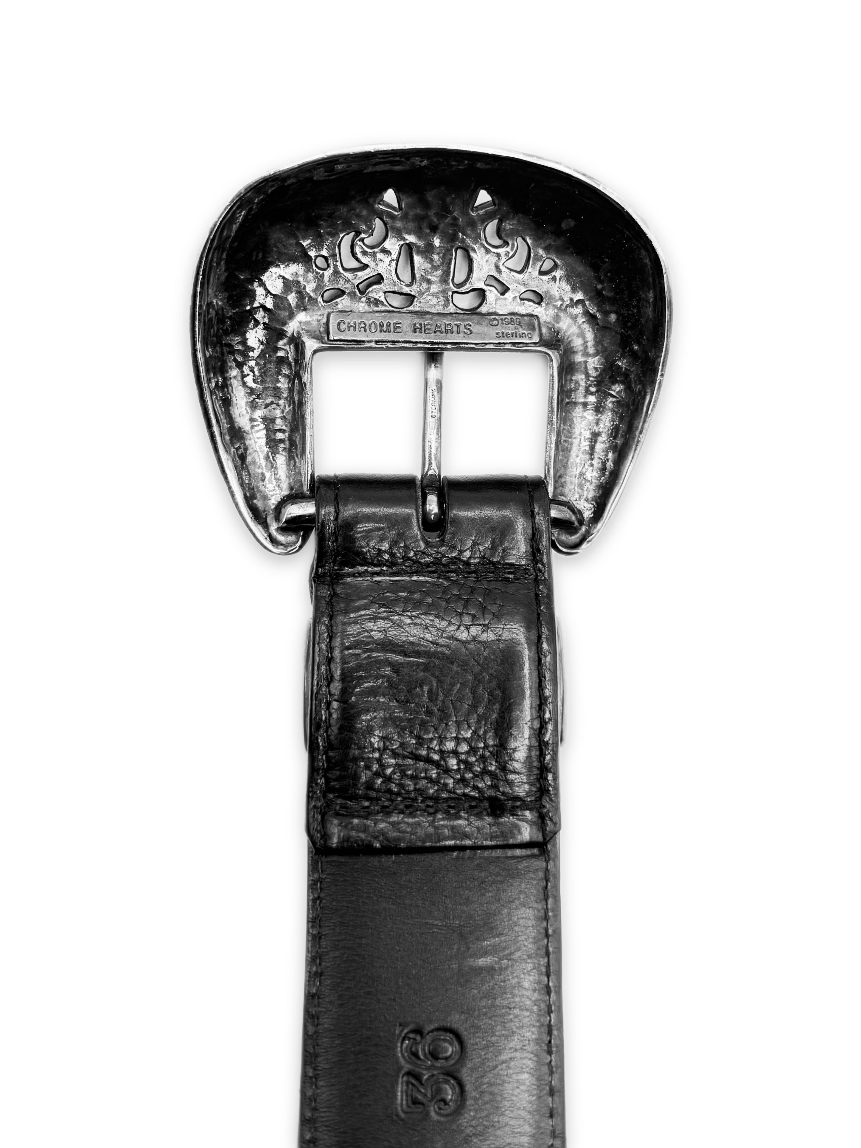 Chrome Hearts 3 Piece Western .925 Silver Leather Belt
