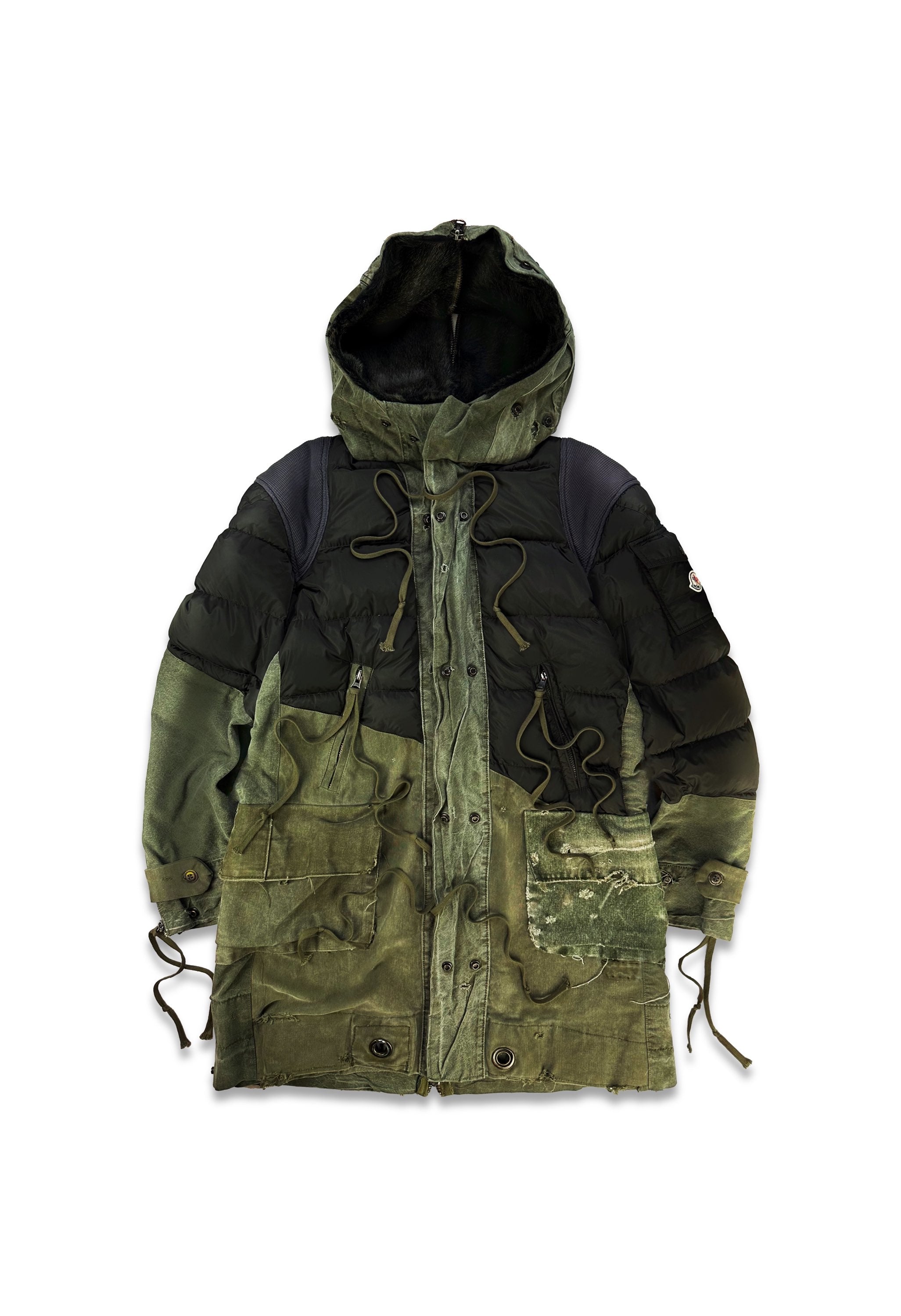 AW17 Moncler x Greg Lauren ‘Collide’ Reworked Denim Puffer Trench Coat