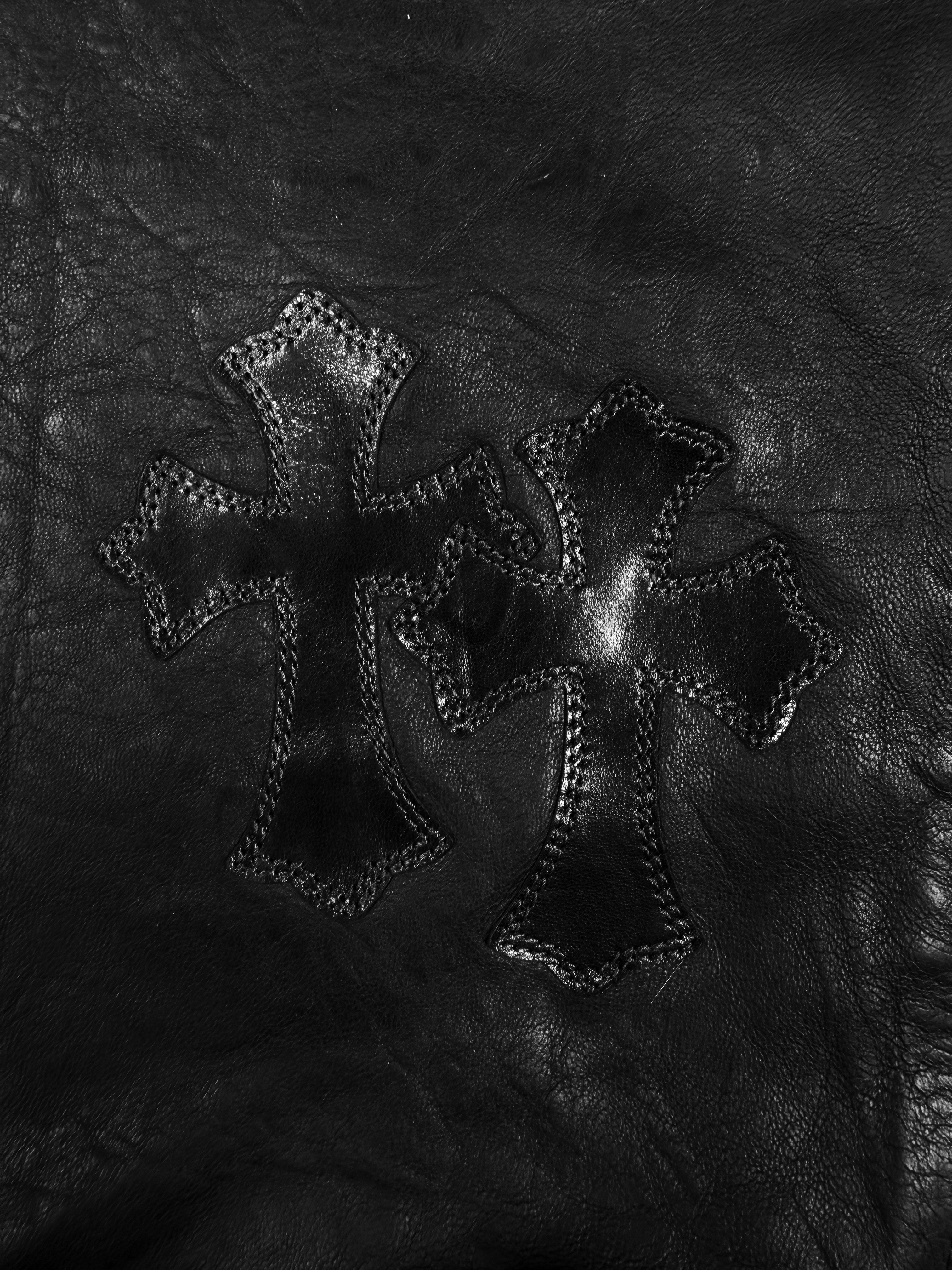 Chrome Hearts ‘Fuck You’ 20 Cross Patch Flooded JVP Lambskin Leather Pants