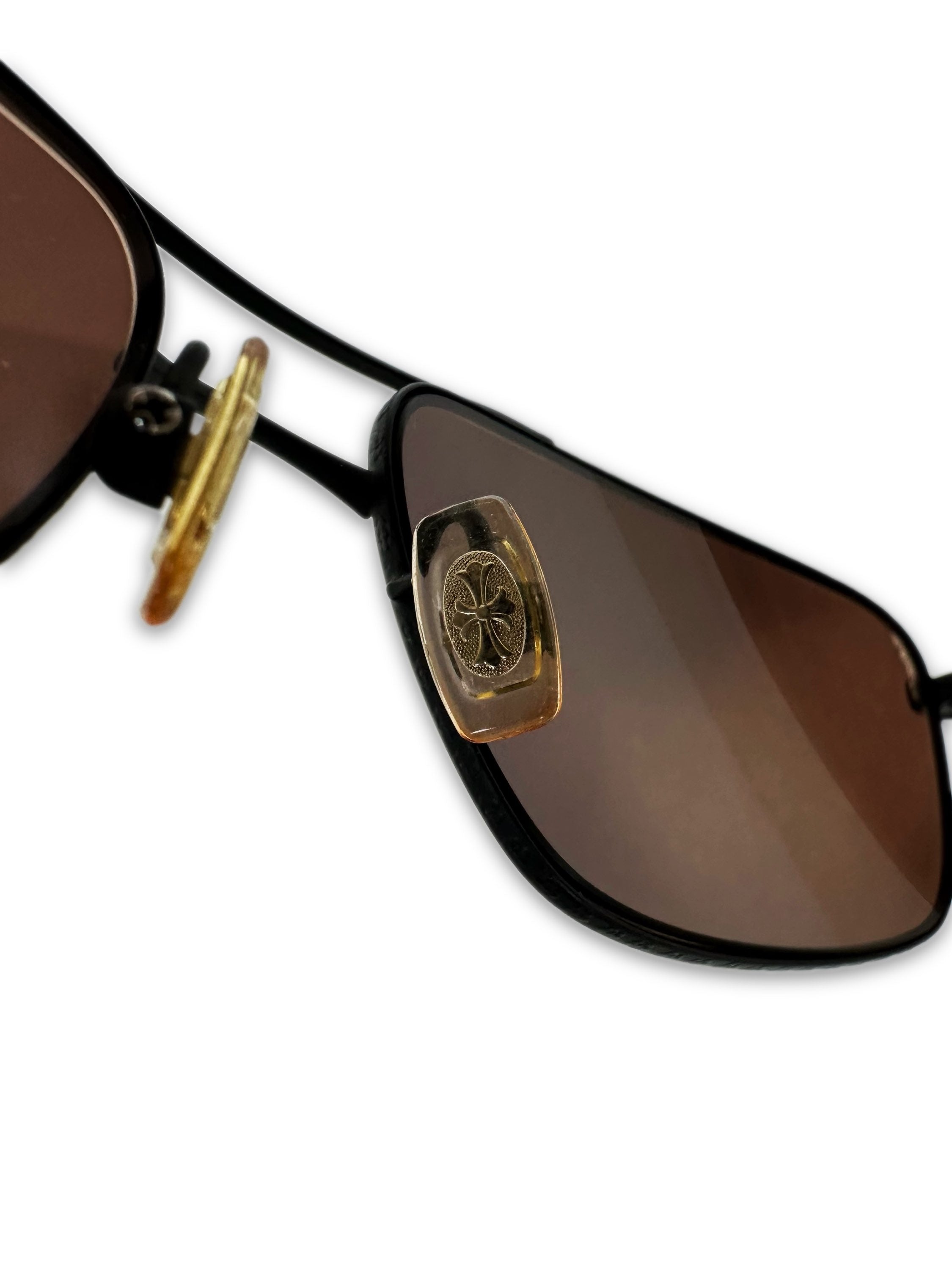Chrome Hearts ‘Skysaw II’ Brown Tint Ebony Wood Sunglasses