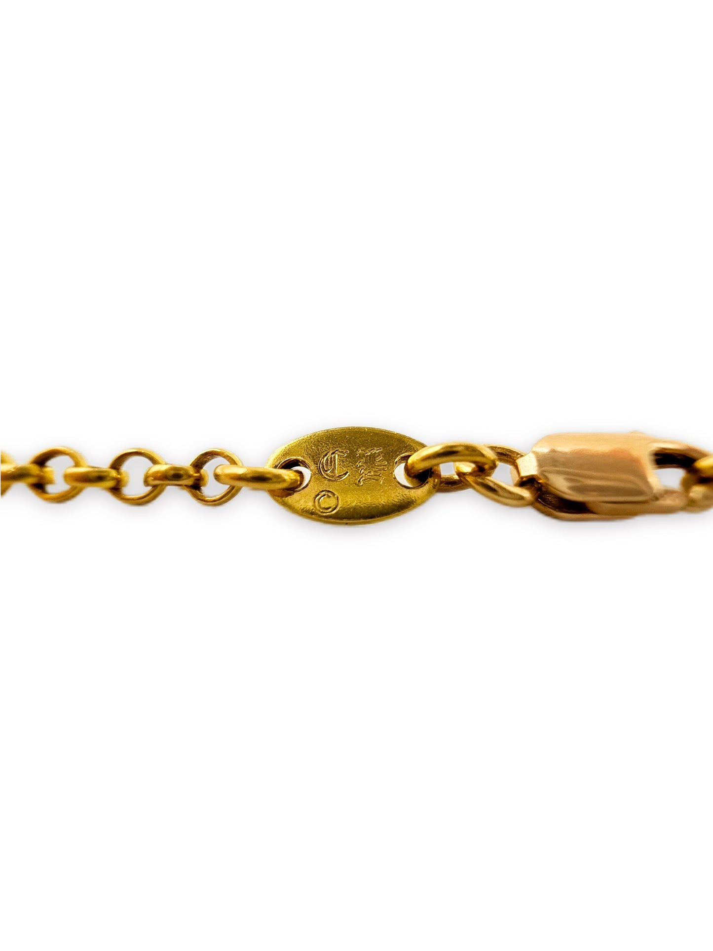 Chrome Hearts 22k Gold 16 in Roll Chain Necklace