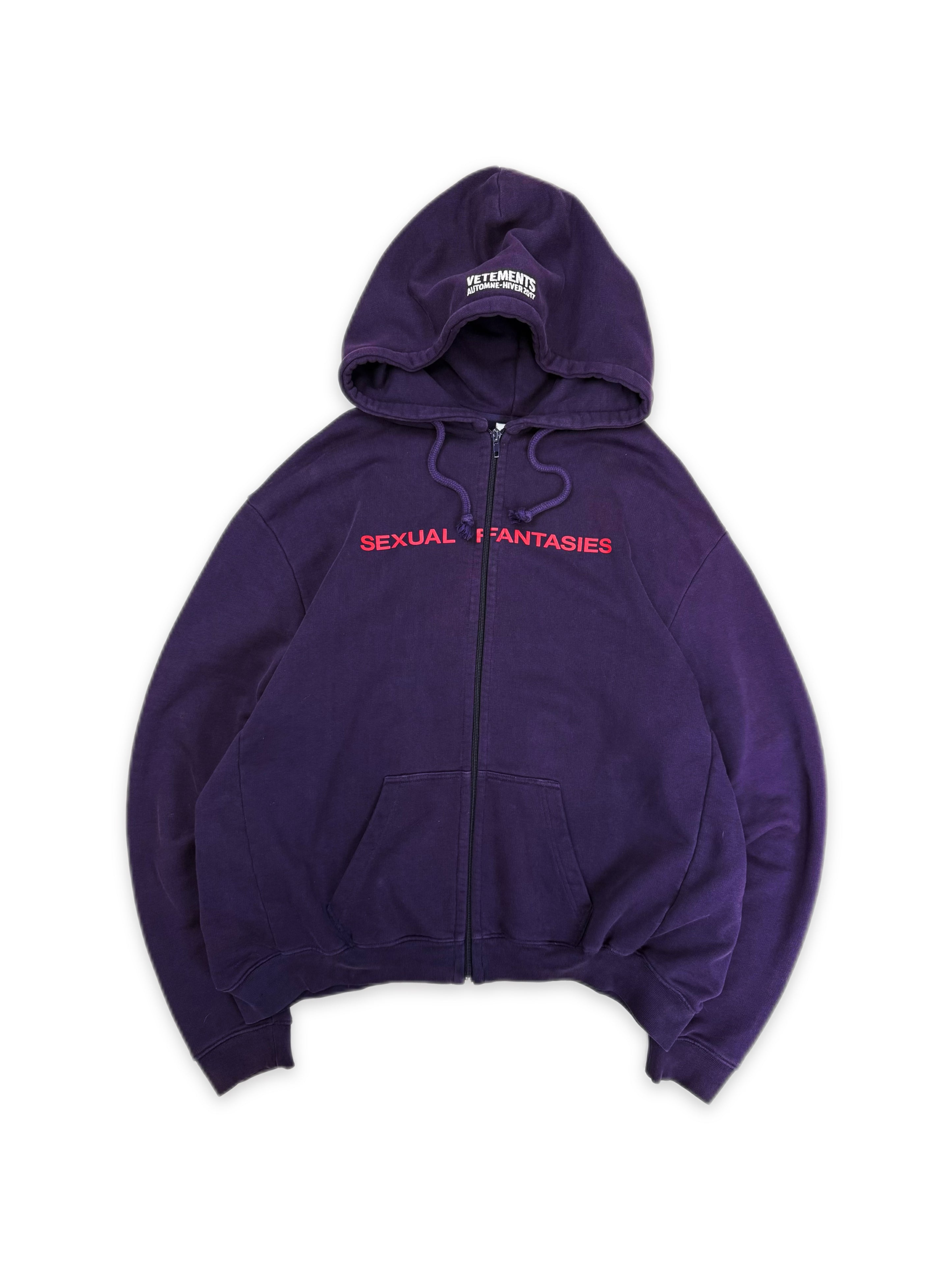 AW16 Vetements Homme ‘Sexual Fantasies’ Purple 1/50 Zip-up Hoodie