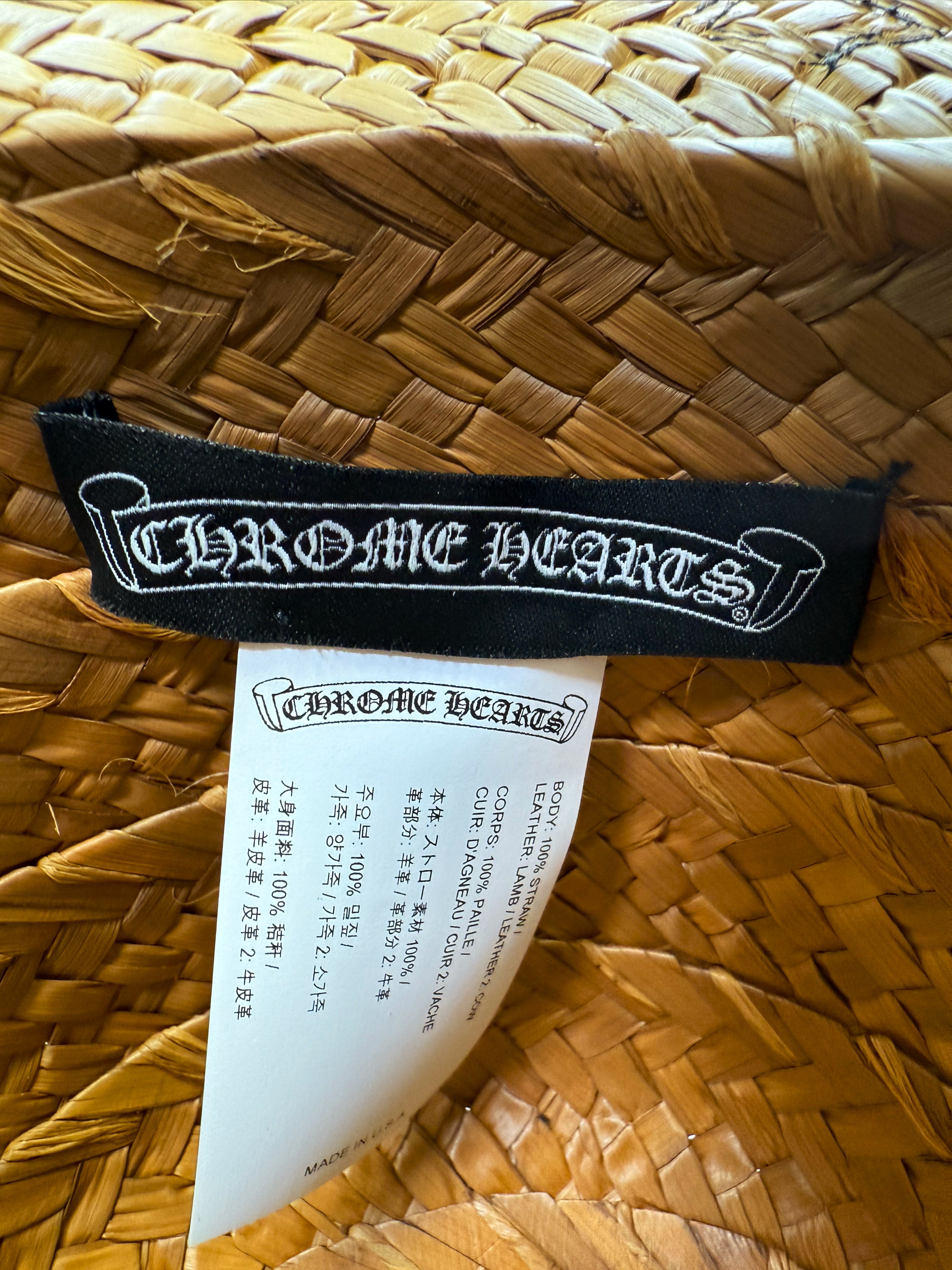 Chrome Hearts 14 Cross Patch .925 Silver Cross Straw Sun Hat