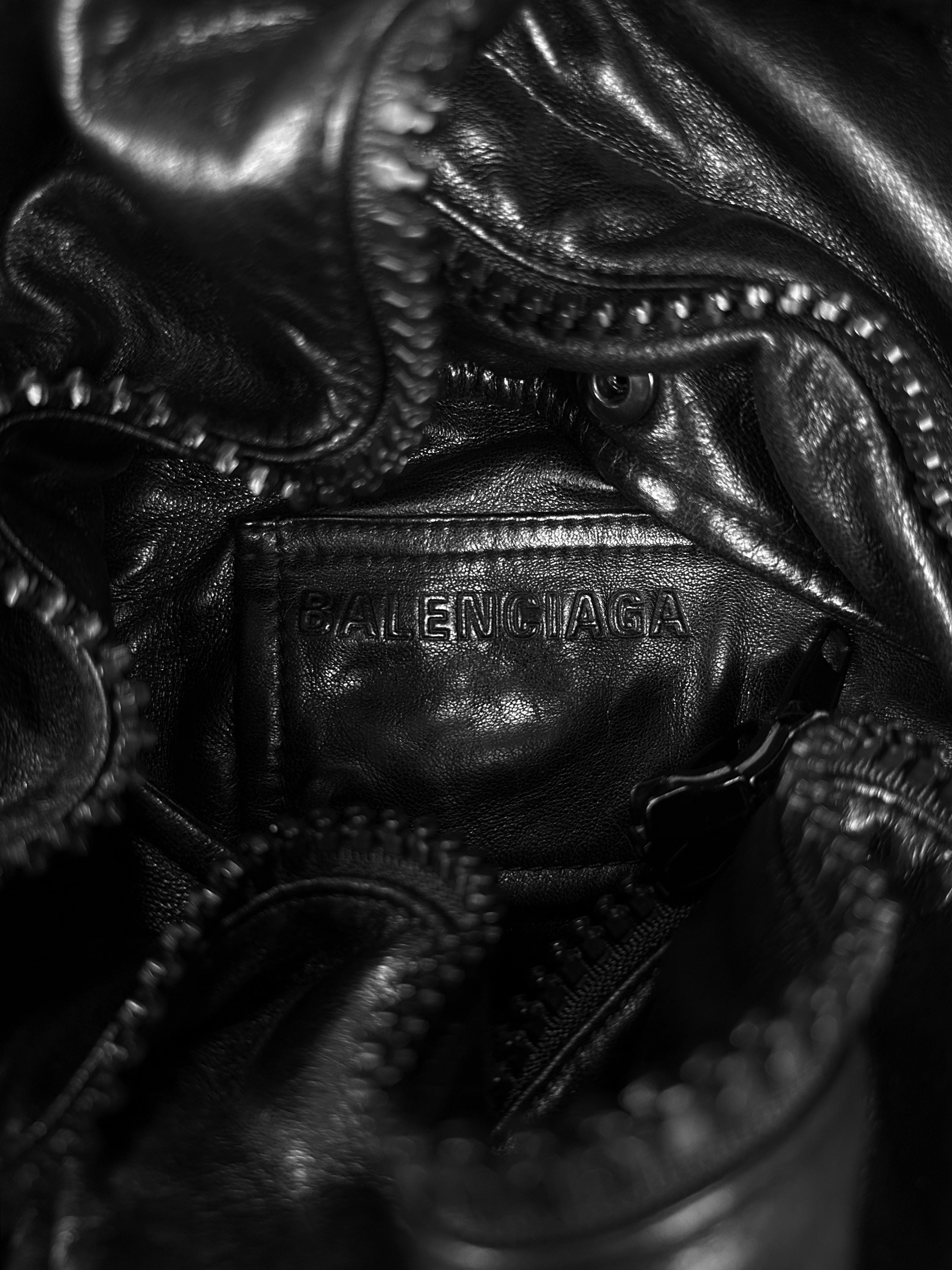 SS23 Balenciaga Leather Oversized Shearling Lined Jacket