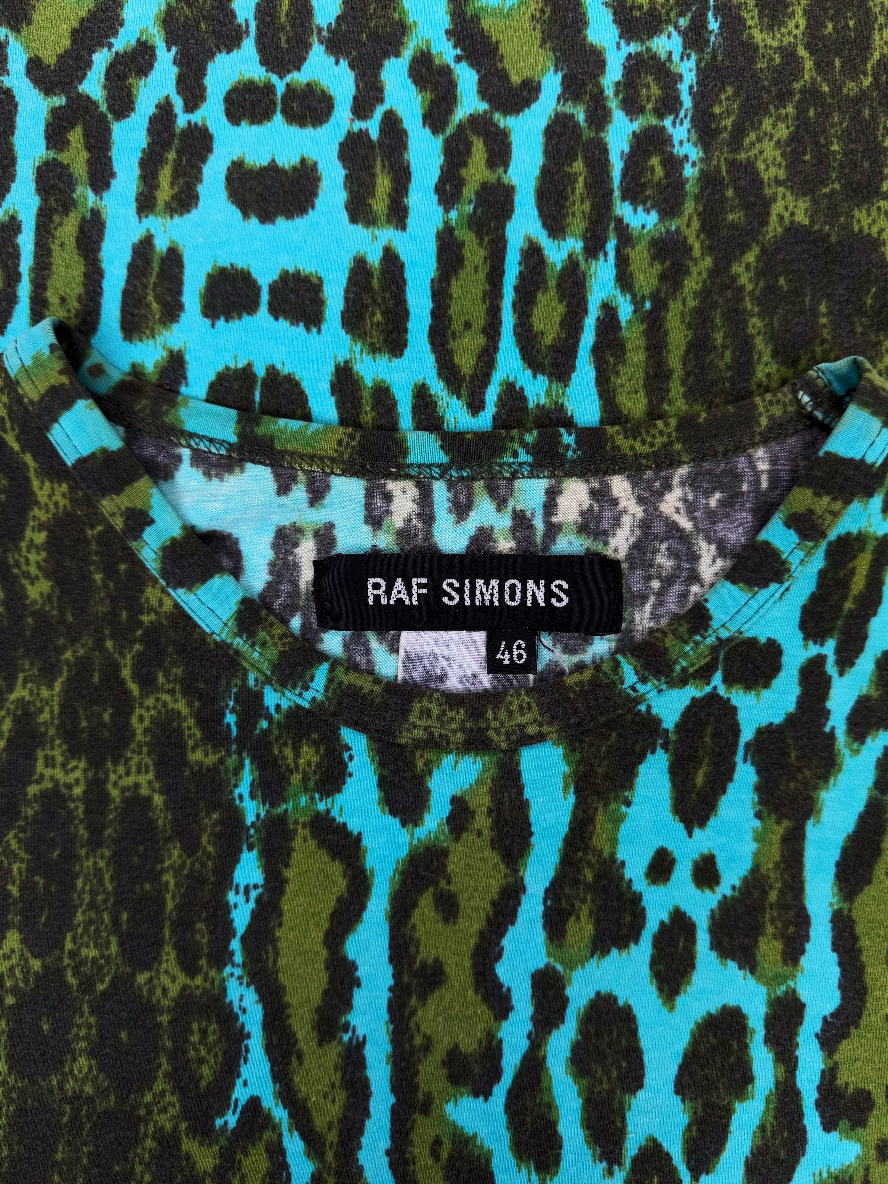 SS99 Raf Simons “Kinetic Youth” Neon Leopard Print Tank Top
