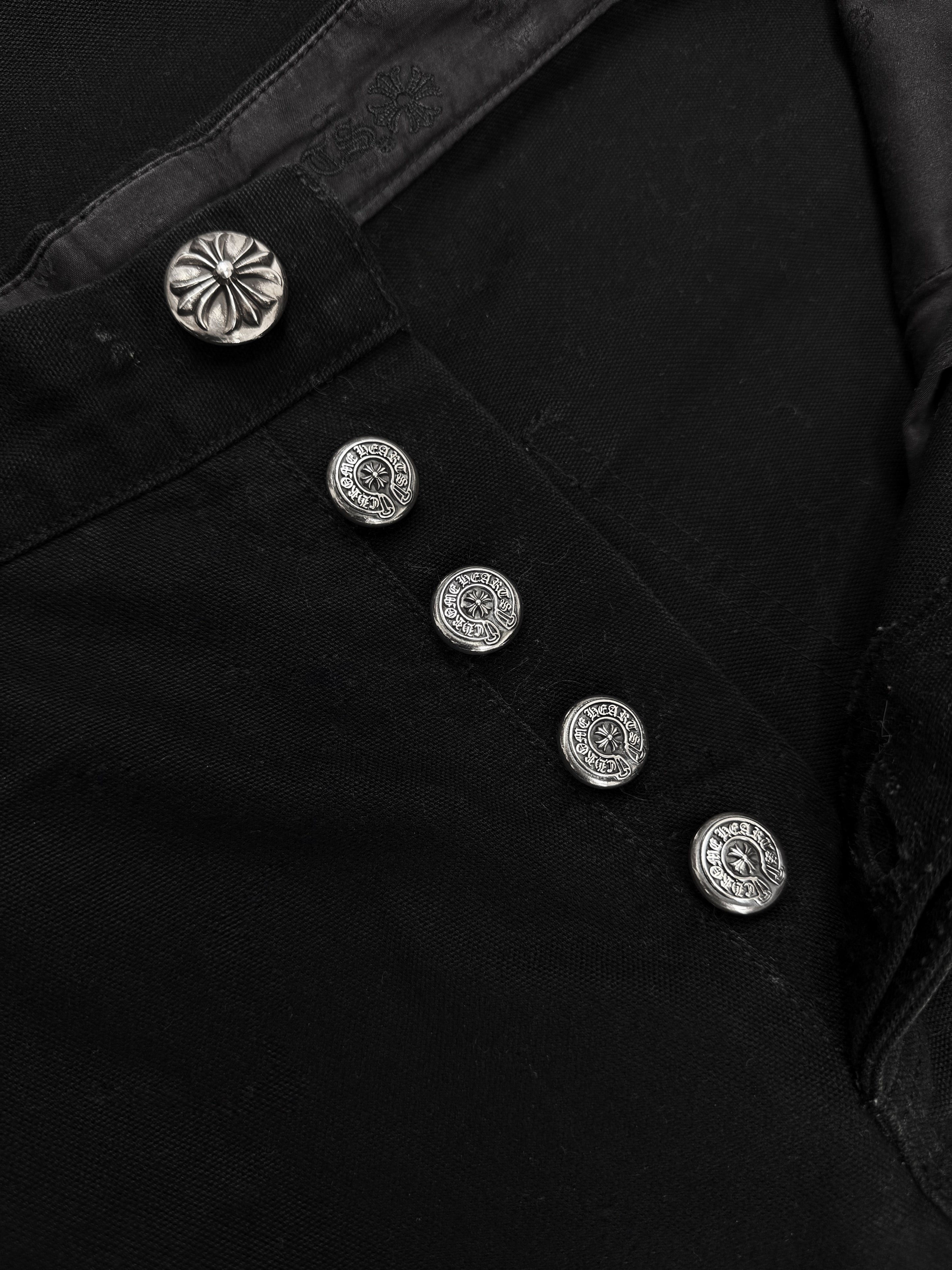 Chrome Hearts Double Knee Carpenter Black Boot Cut Denim