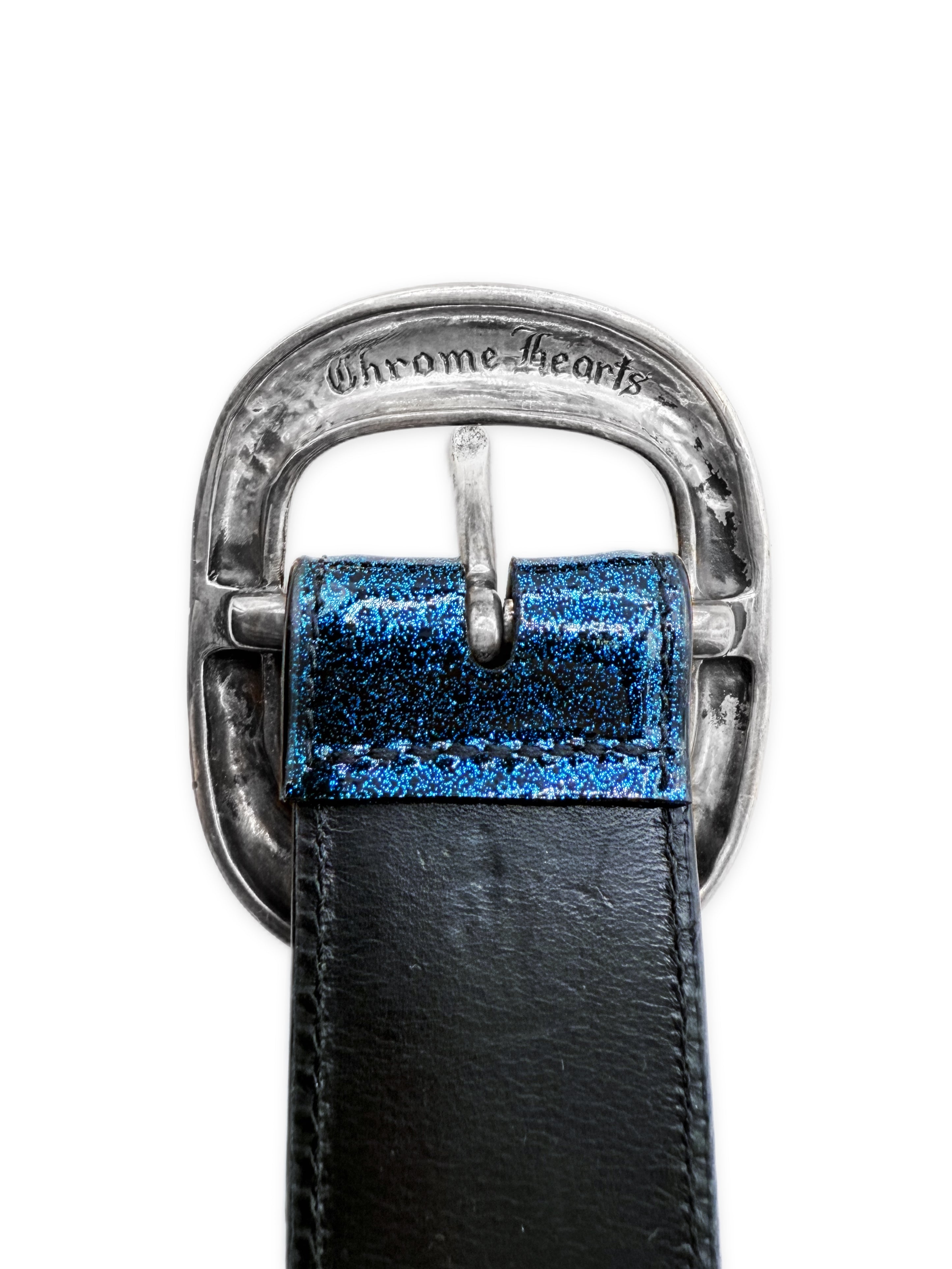 Chrome Hearts Galaxy Gunslinger St Barths Exclusive Blue Leather Belt