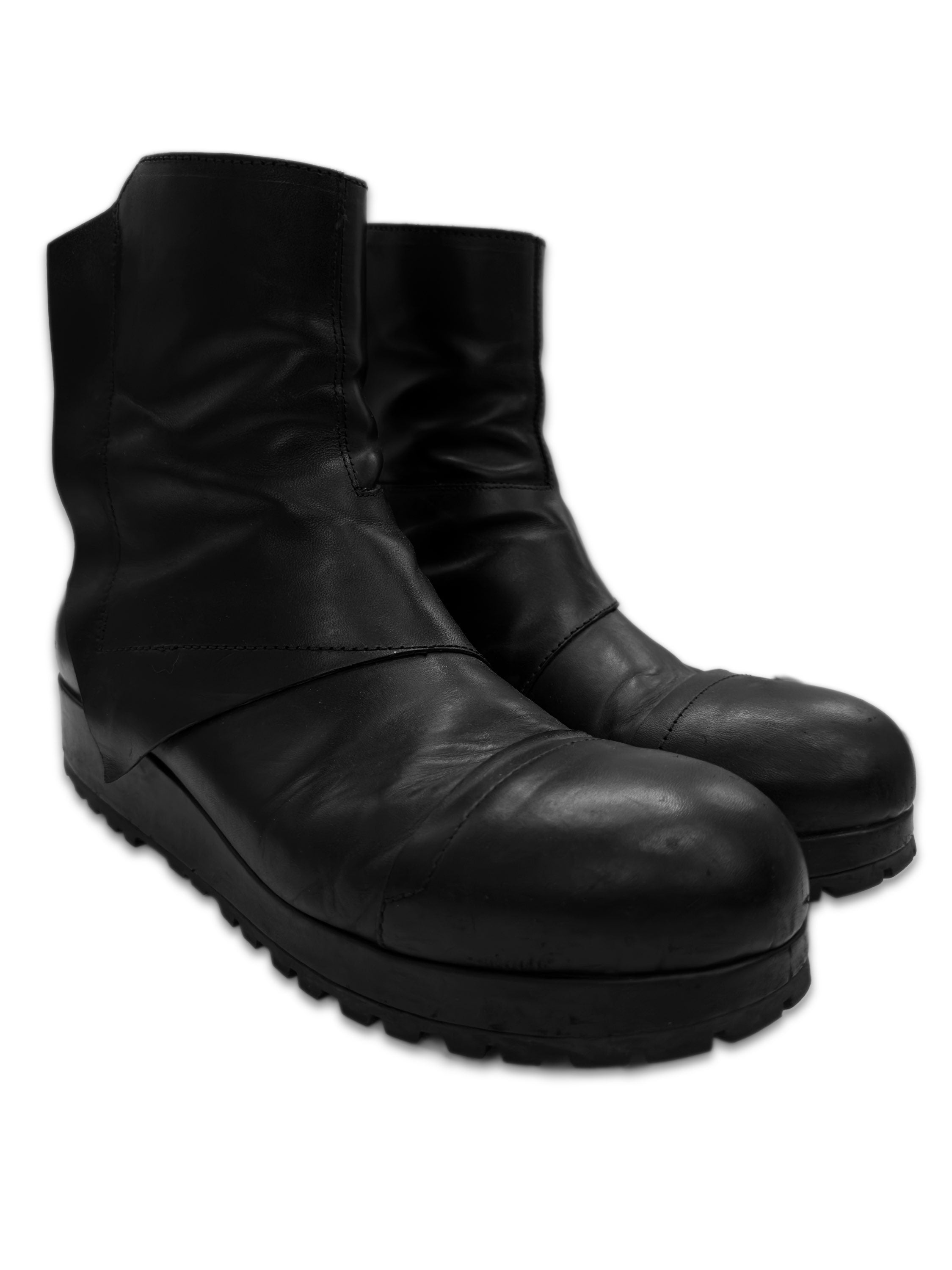 Alexander Plokhov Black ‘Mummy Wrap’ Leather Back-zip Boots