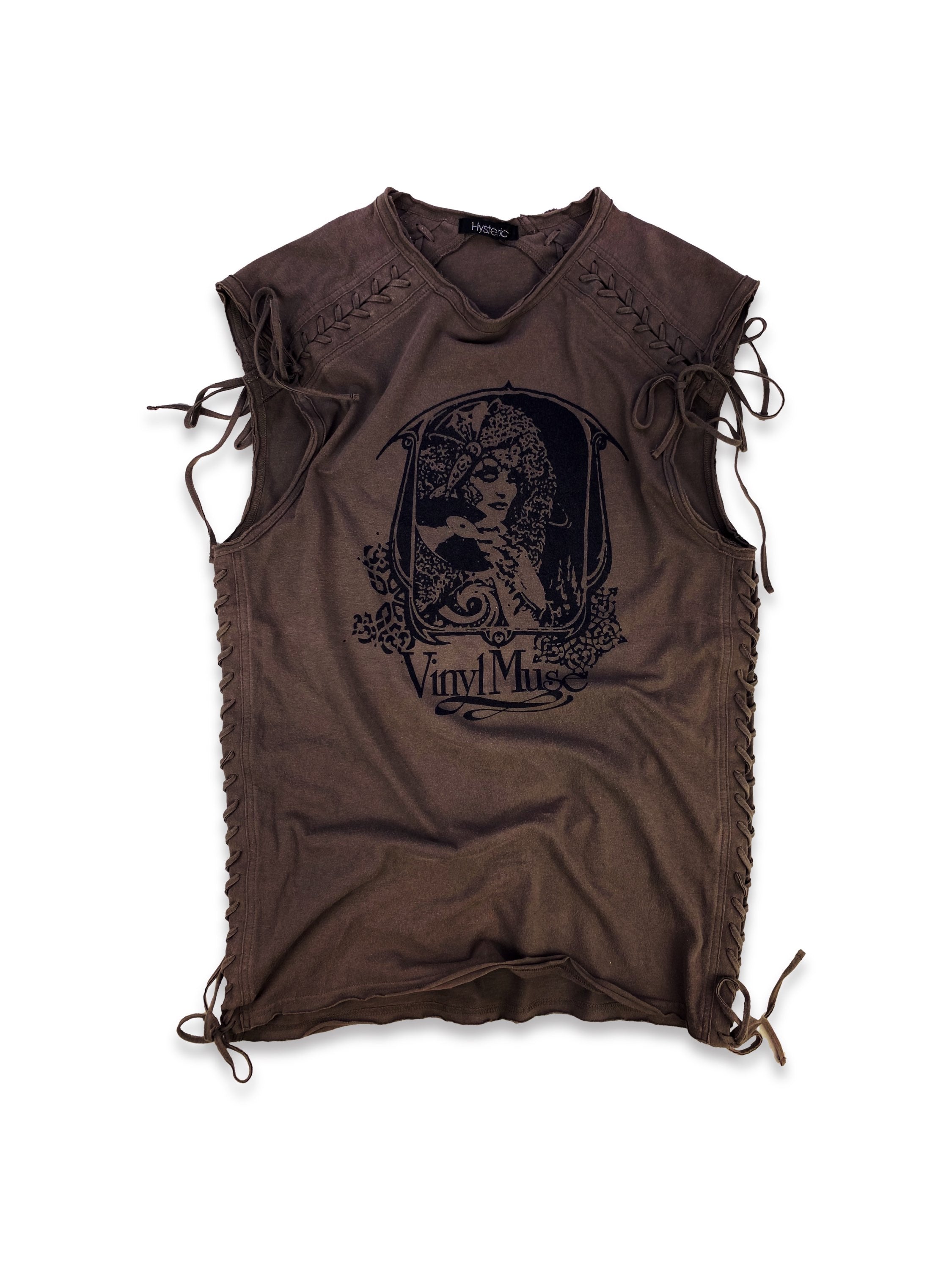 00s Hysteric Glamour ‘Vinyl’ Rustic Braided Sleeveless Tank-top