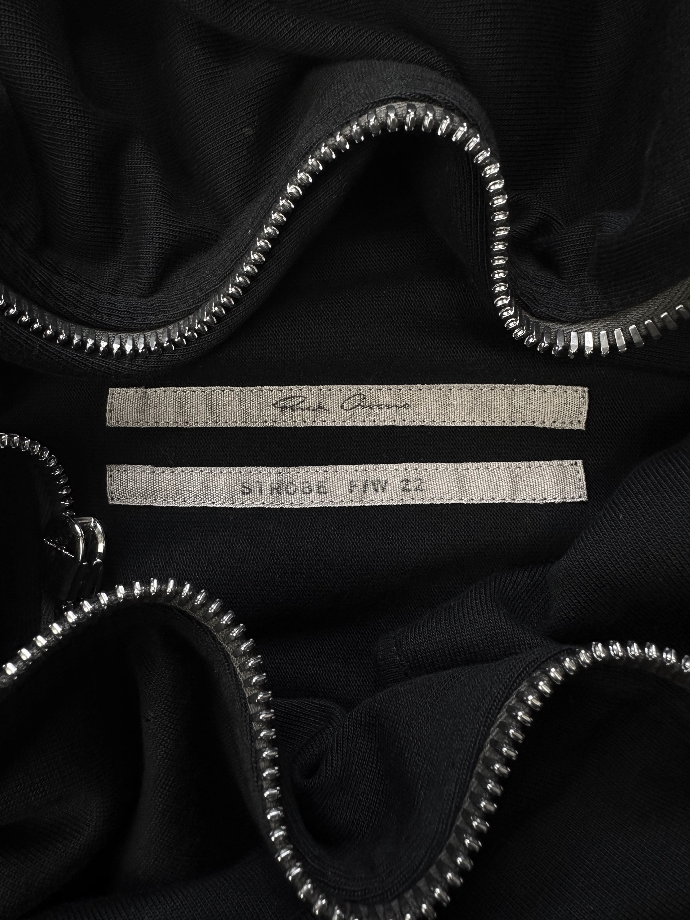 AW22 Rick Owens ‘Strobe’ Bauhaus Asymmetric High Neck Jacket