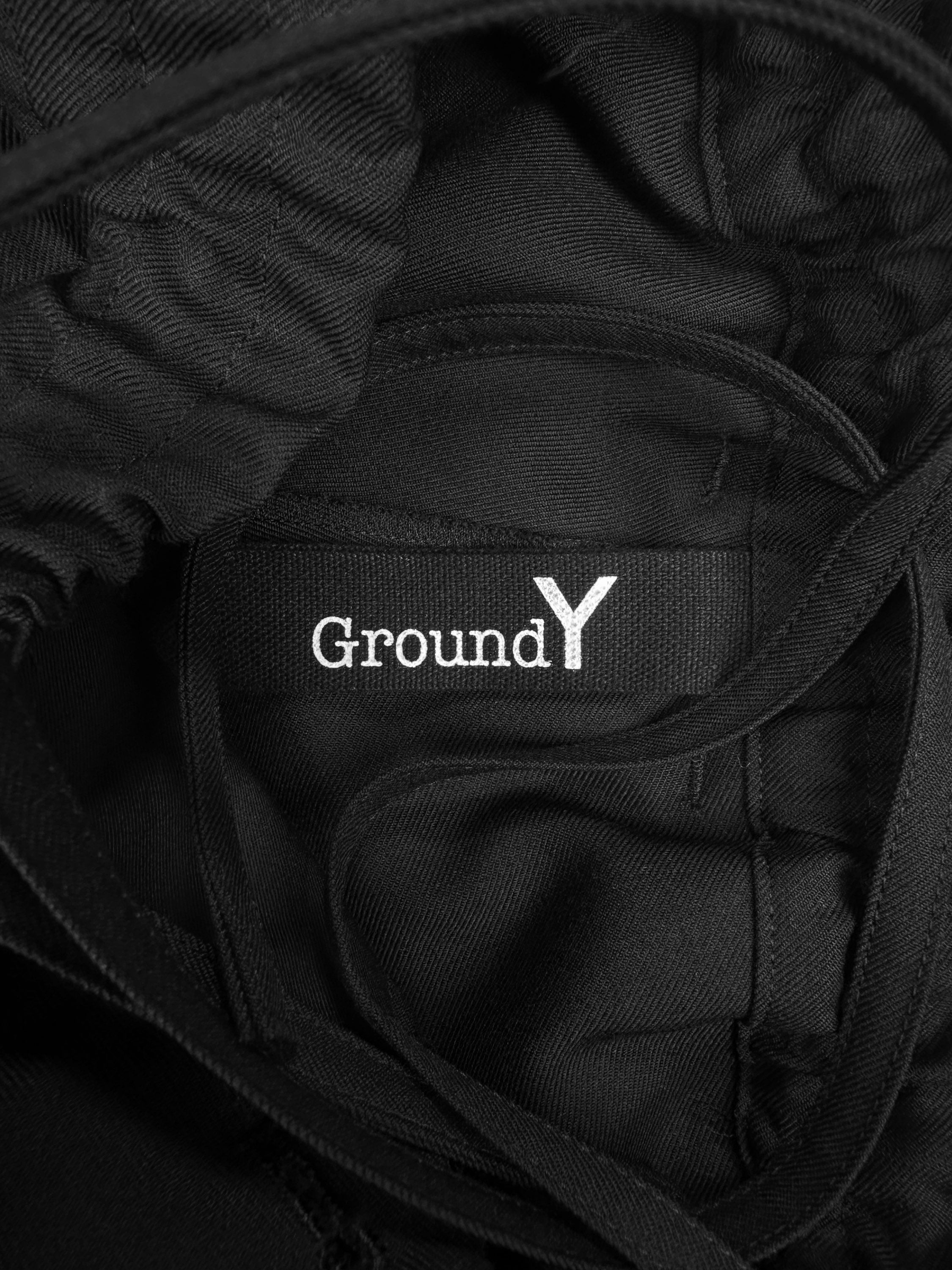Yohji Yamamoto Ground Y Black Drop Crotch Skirt Shorts