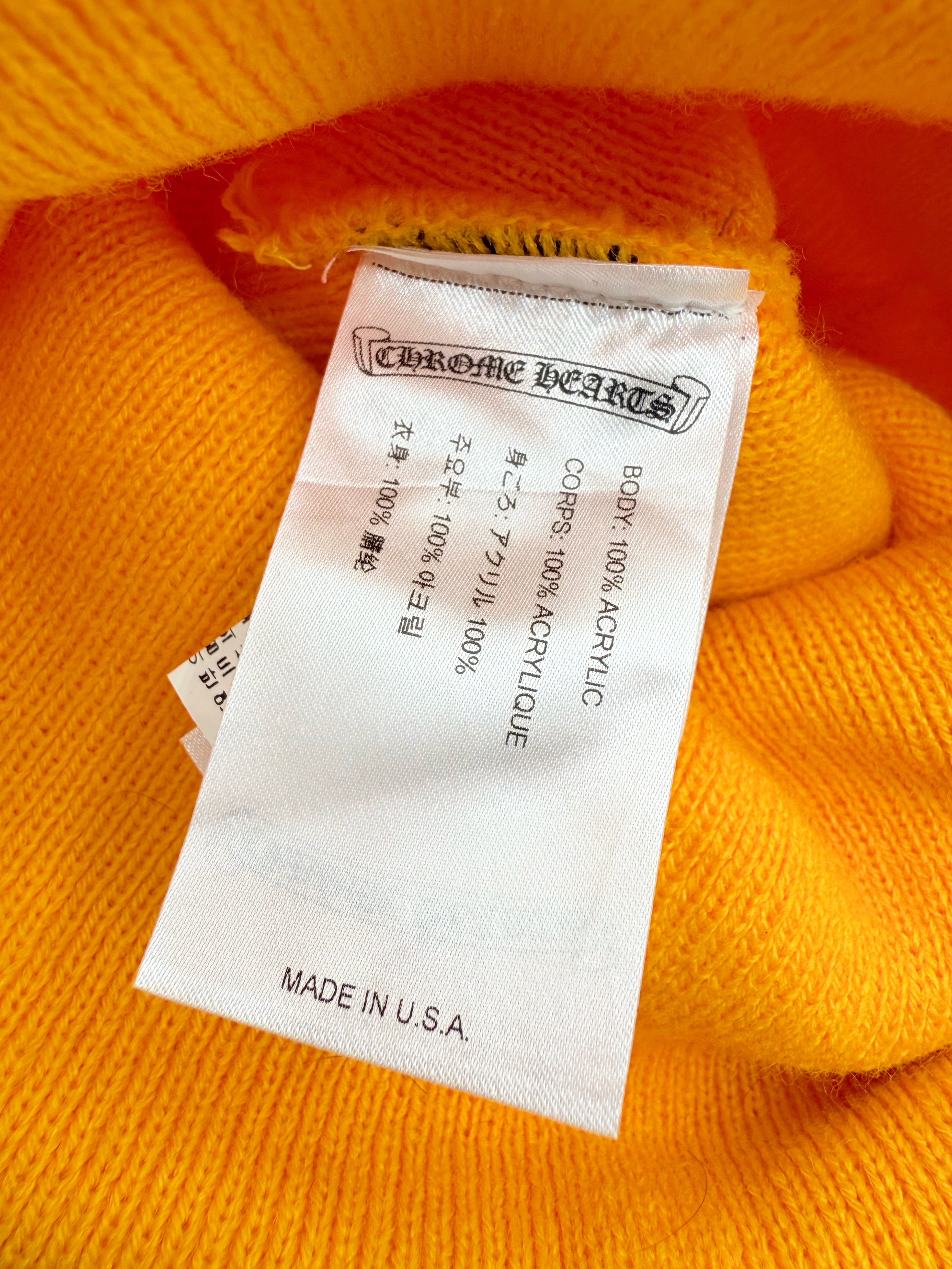 Chrome Hearts South Korea Exclusive Yellow Embroidered Beanie