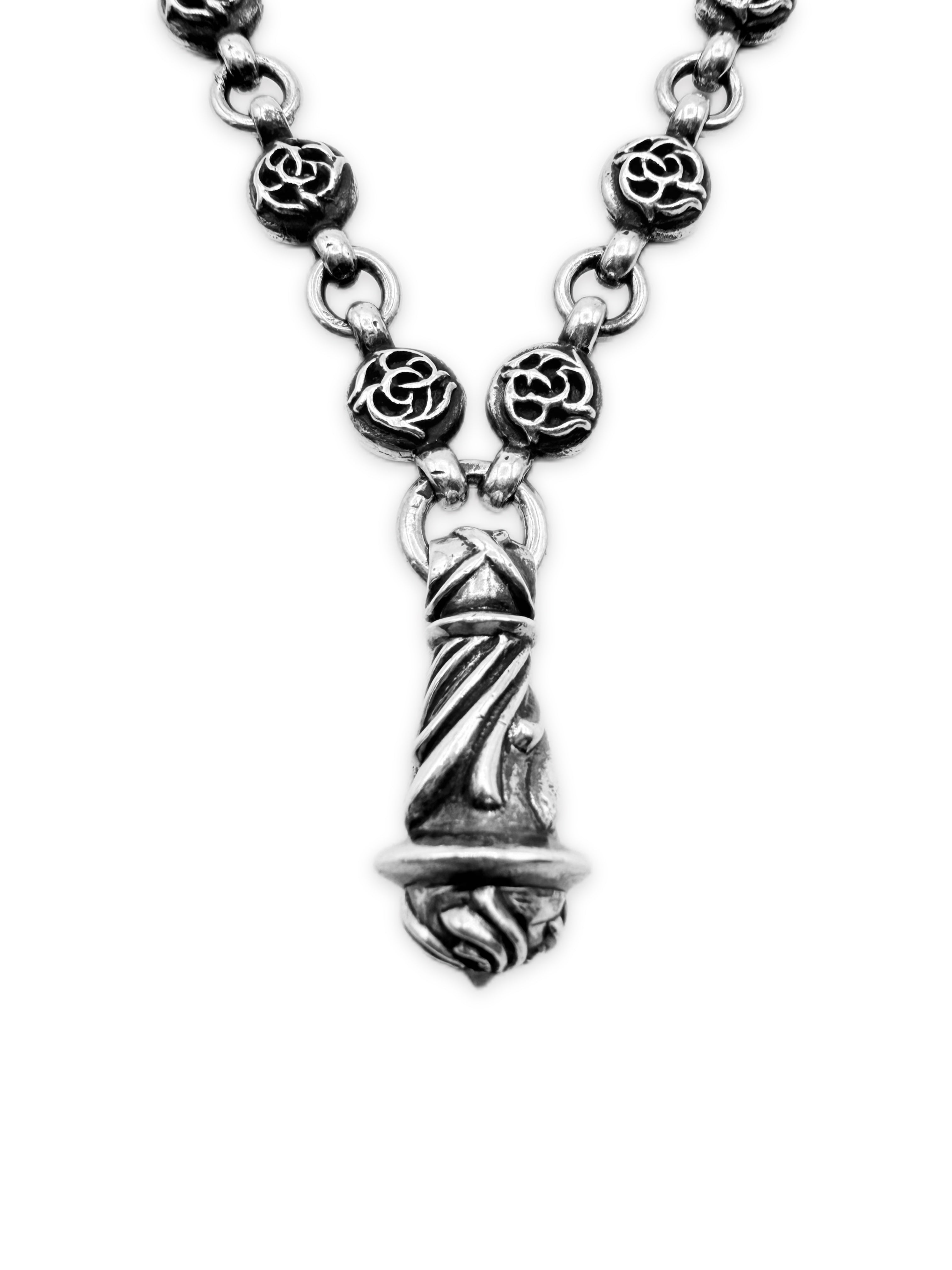 Chrome Hearts ‘Bell’ Pendant Cross Ball .925 Silver Necklace
