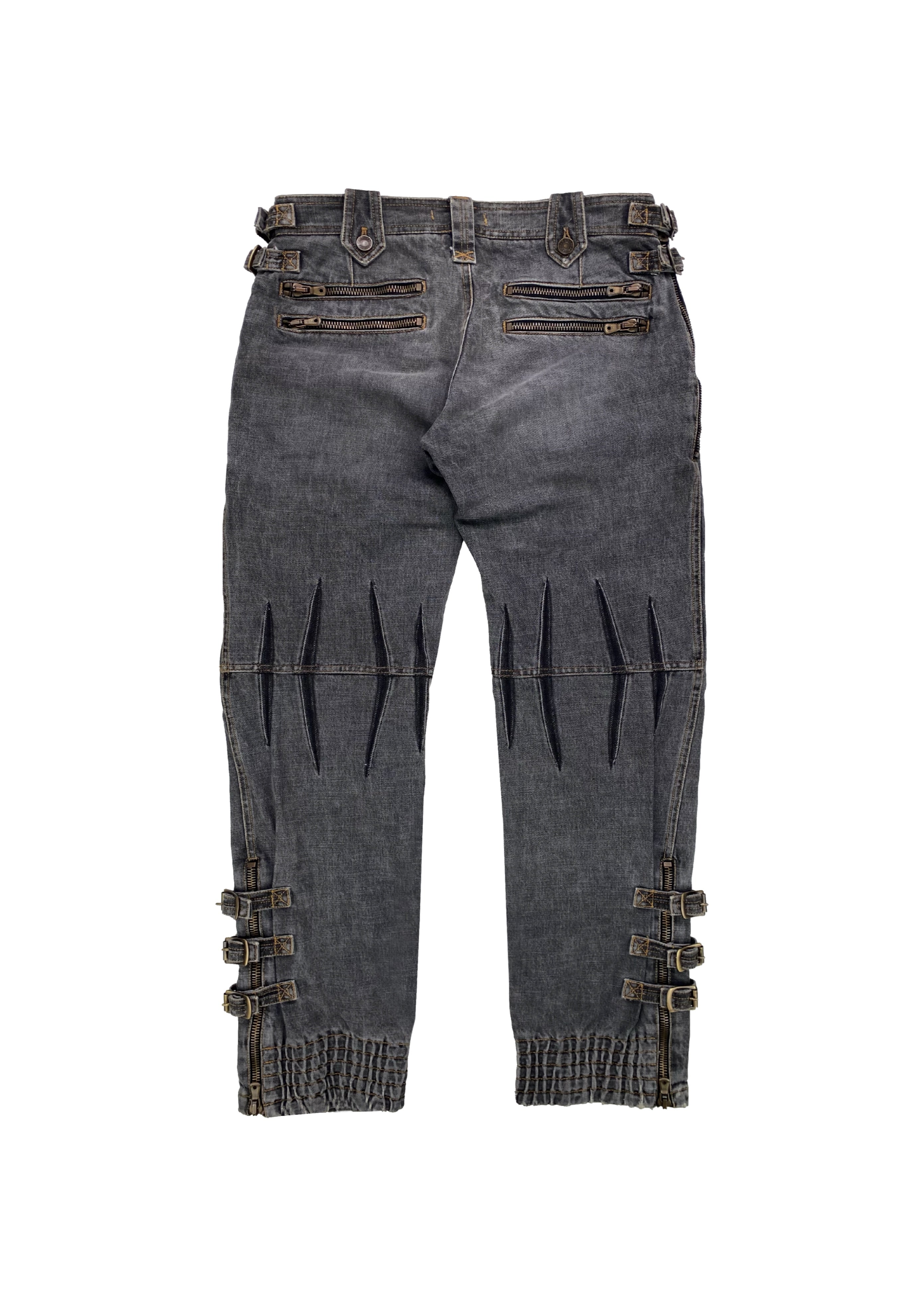 AW03 Dolce &amp; Gabbana Bondage Strap Reinforced Flared Denim