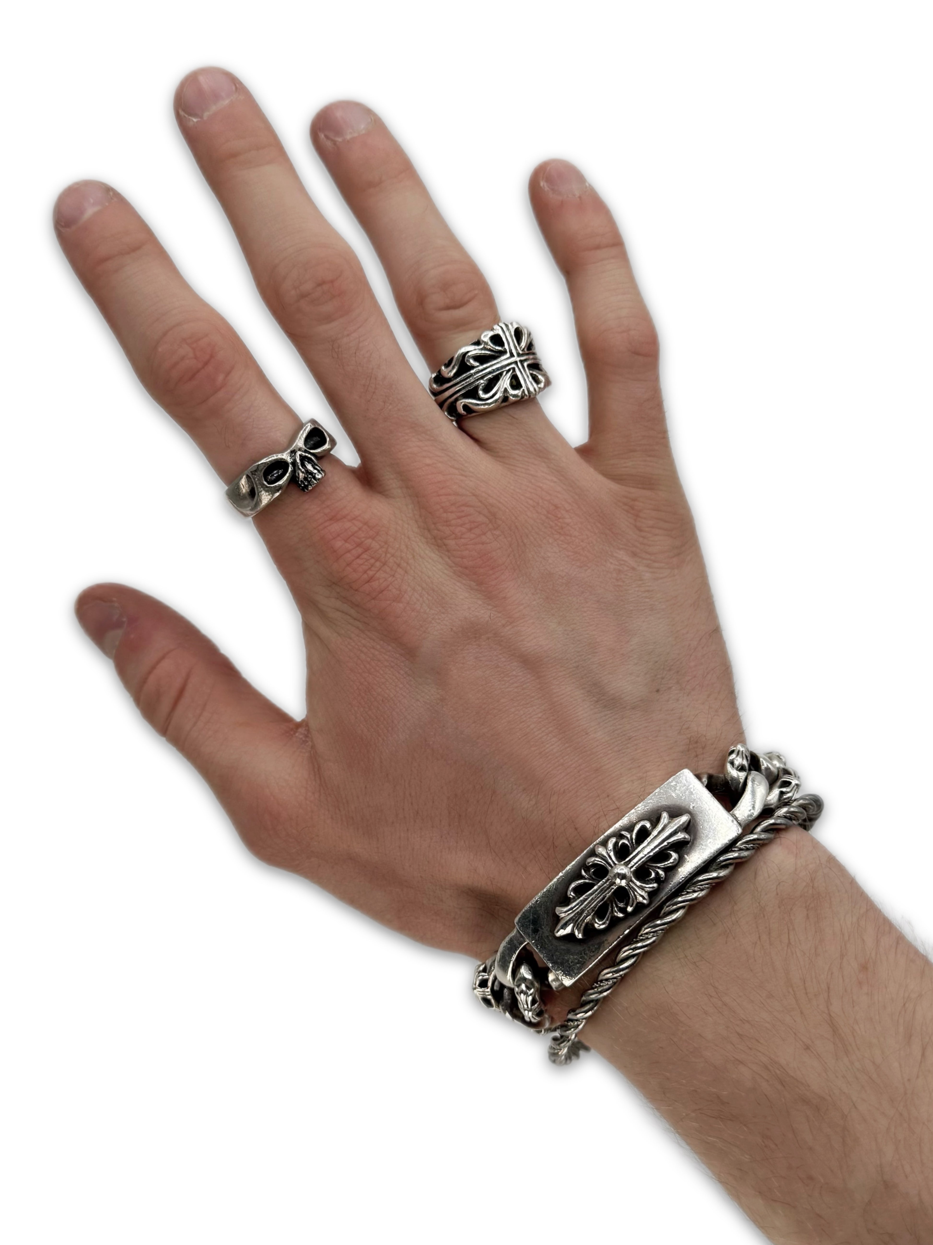 Chrome Hearts Extra Fancy Floral ID Lobster Clasp Bracelet