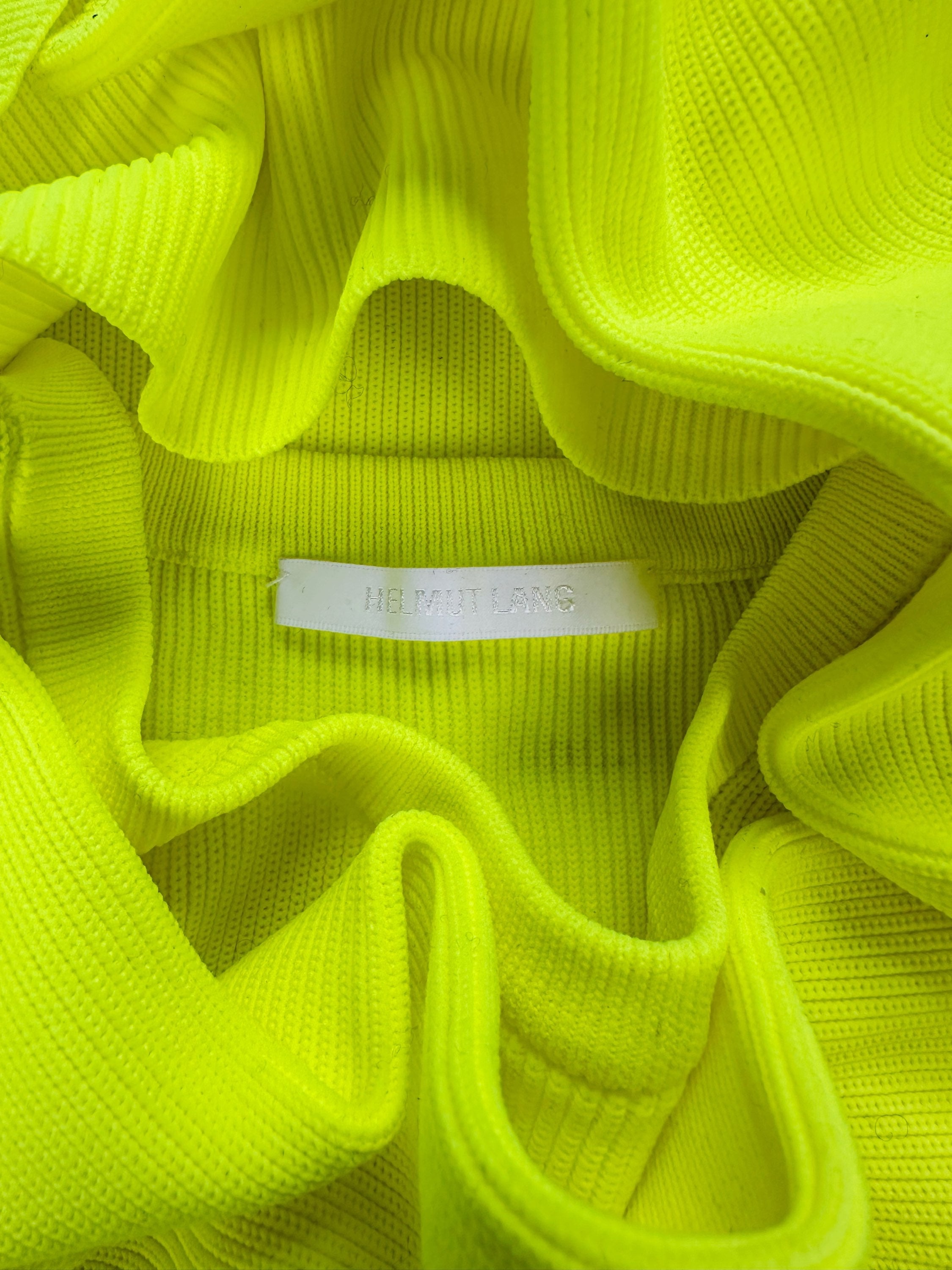 00s Helmut Lang ‘Neon Green’ Ribbed Long Sleeve Shirt