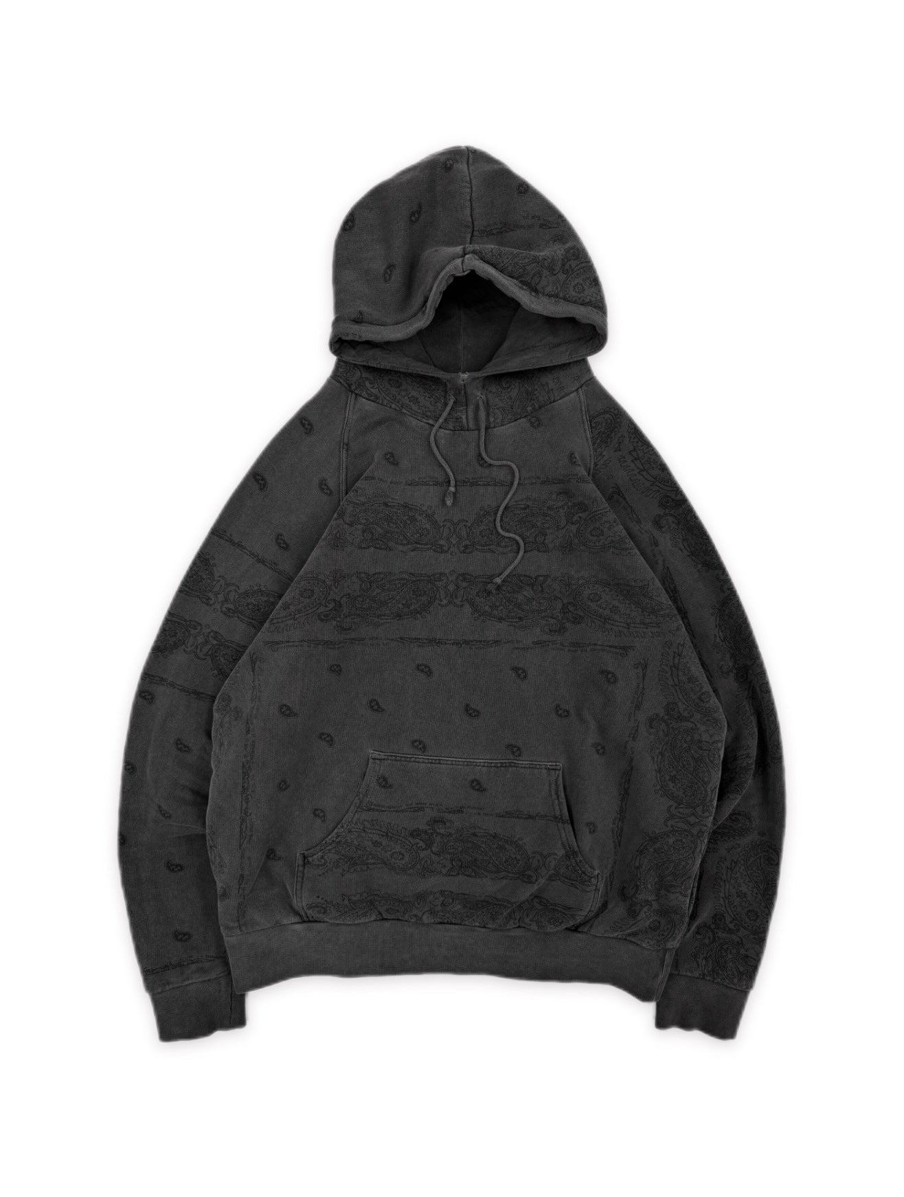 AW04 Raf Simons ‘Waves’ Charcoal Grey Paisley Shipwreck Hoodie