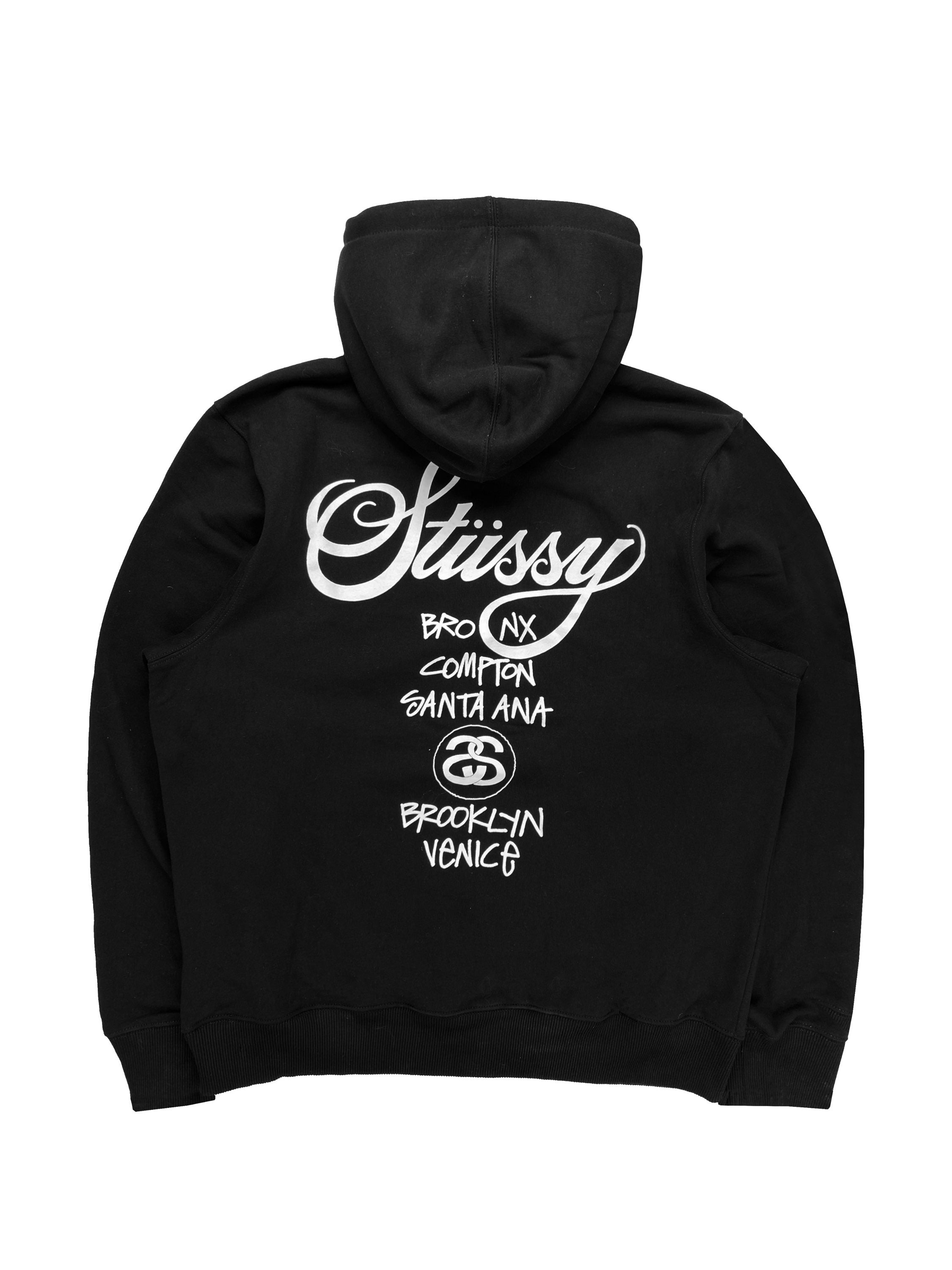 Stussy Black ‘World Tour’ Black Heavy Weight Hoodie