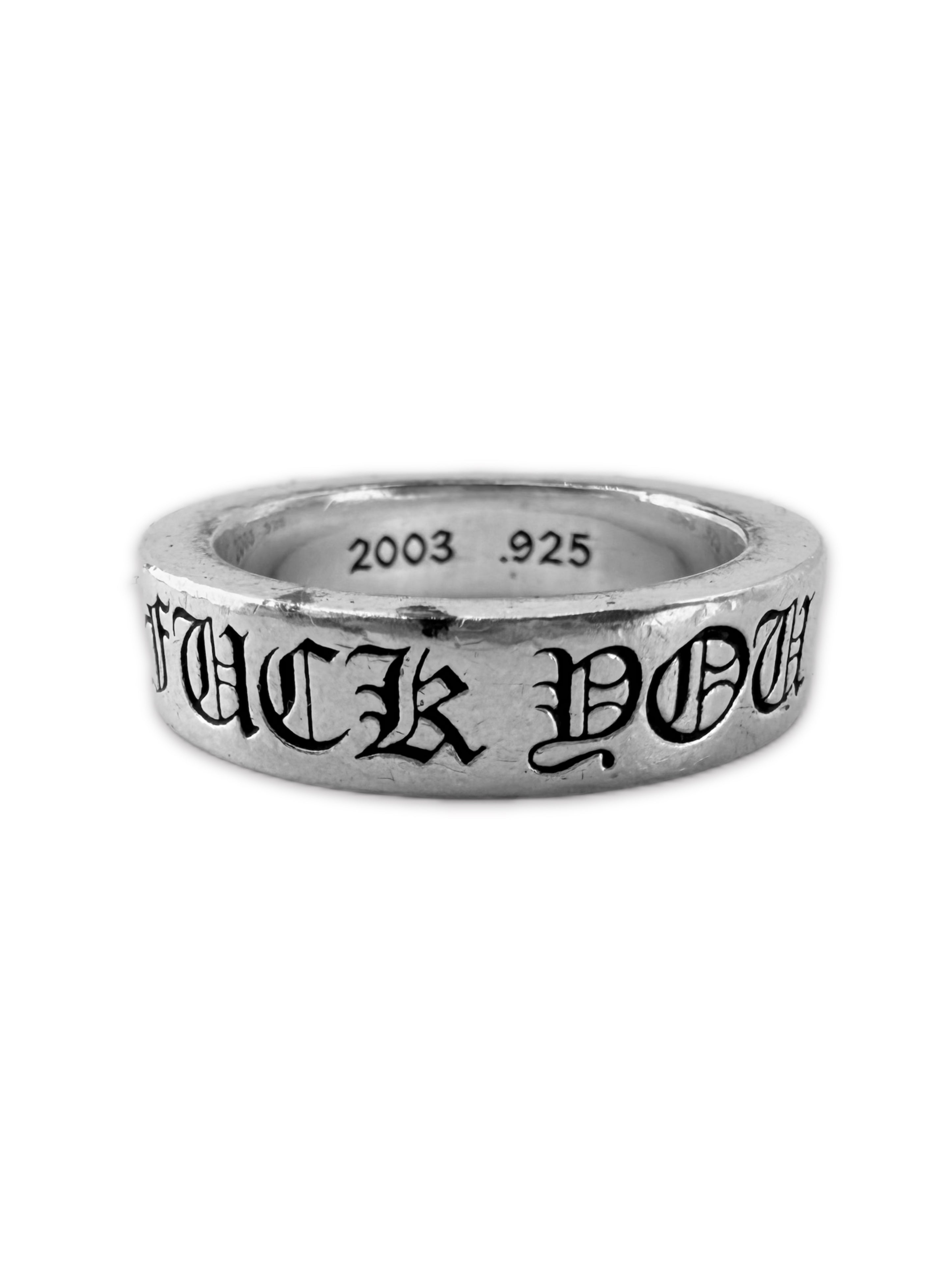 Chrome Hearts ‘Fuck You’ .925 Silver Spacer Ring